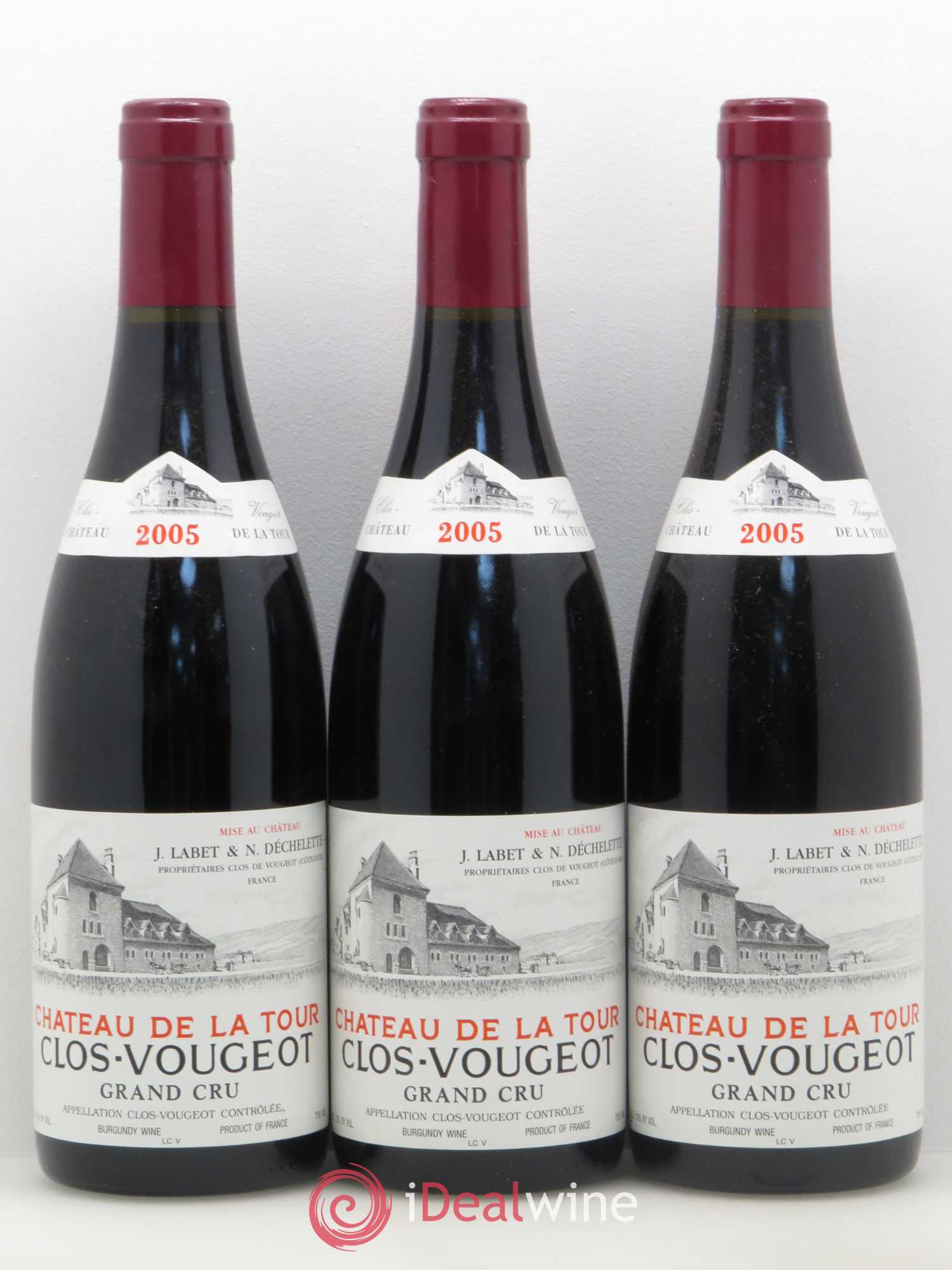 Clos de Vougeot Grand Cru Château de La Tour 2005 - Lot de 3 bouteilles - 0