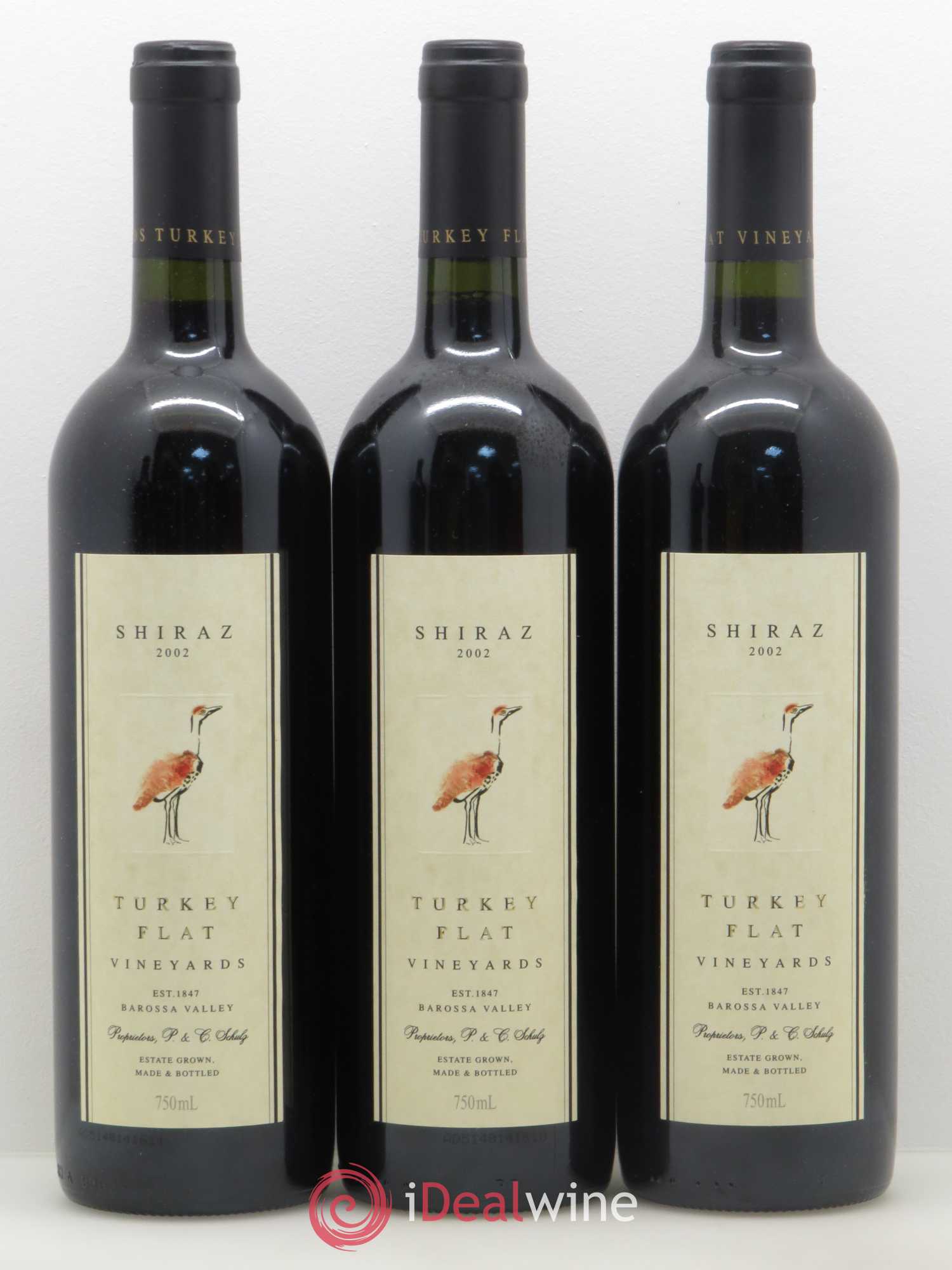 Australie Barossa Valley Shiraz Turkey Flat 2002 - Posten von 6 Flaschen - 1