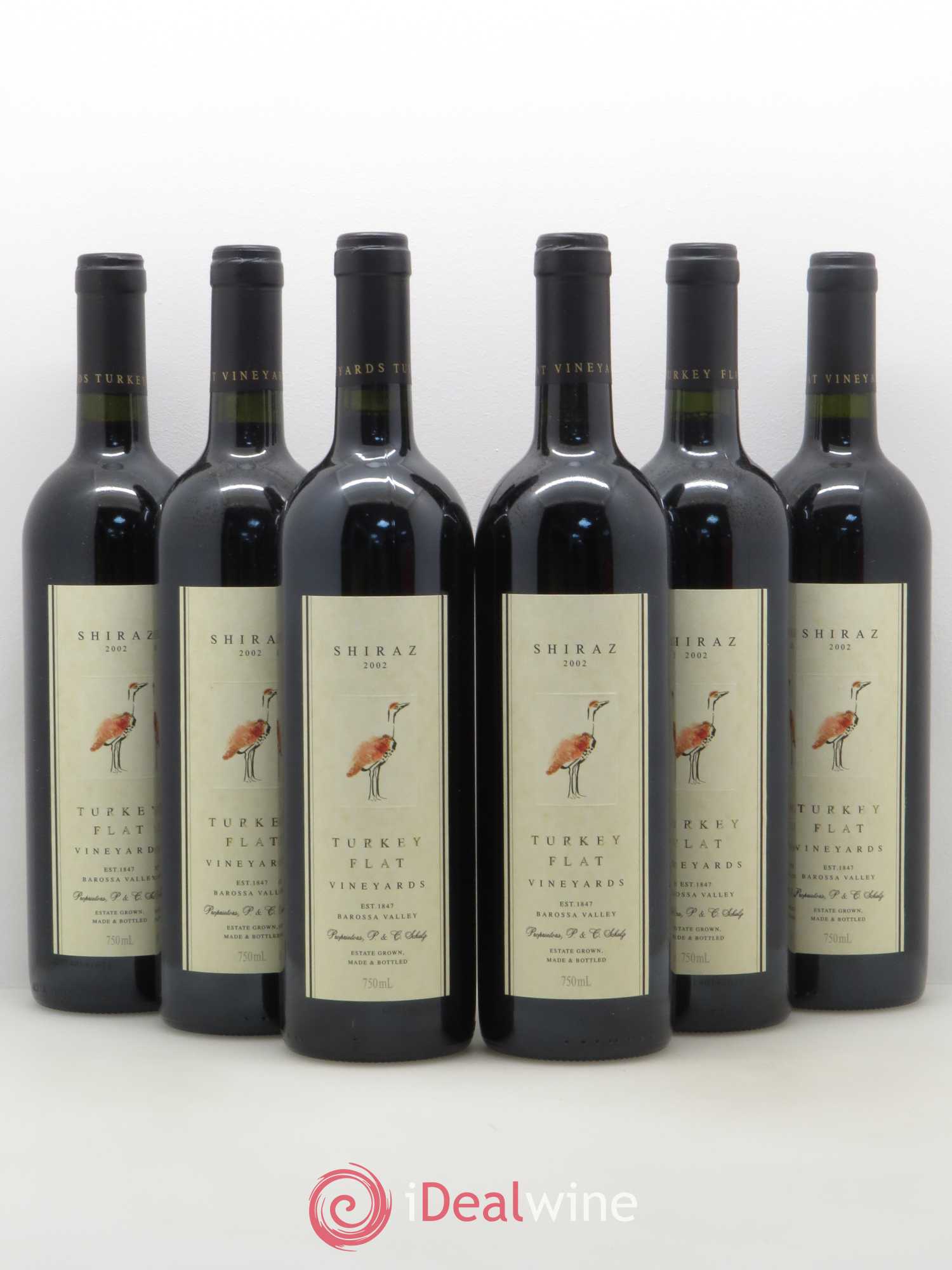 Australie Barossa Valley Shiraz Turkey Flat 2002 - Posten von 6 Flaschen - 0