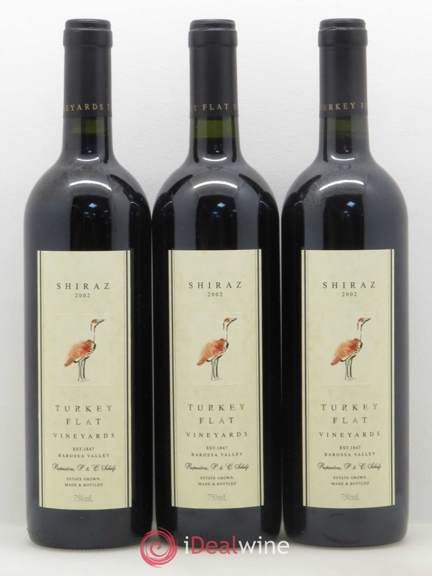Australie Barossa Valley Shiraz Turkey Flat 2002 - Posten von 3 Flaschen - 0