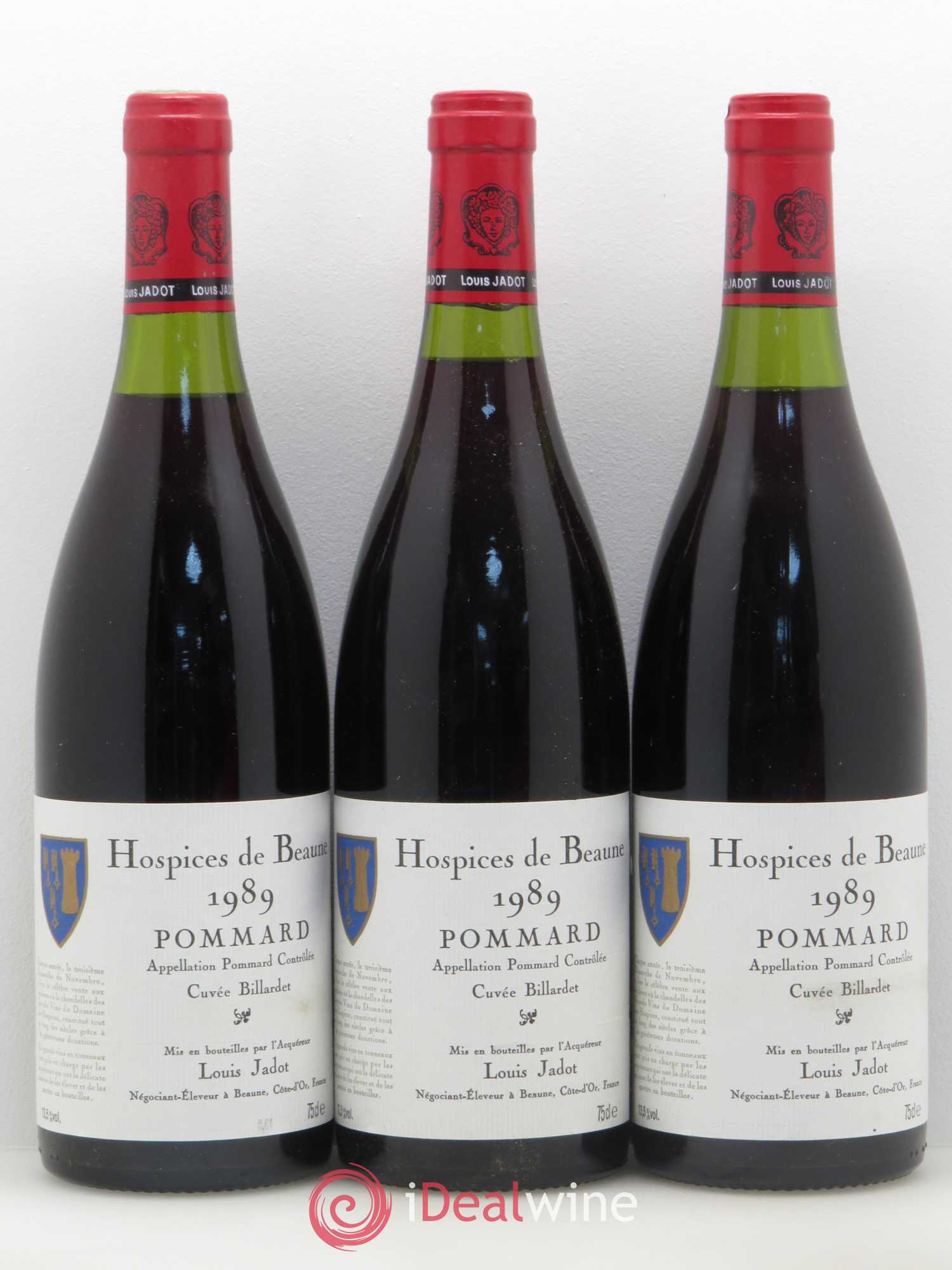 Pommard Hospice de Beaune cuvée Billardet Louis Jadot 1989 - Posten von 6 Flaschen - 2