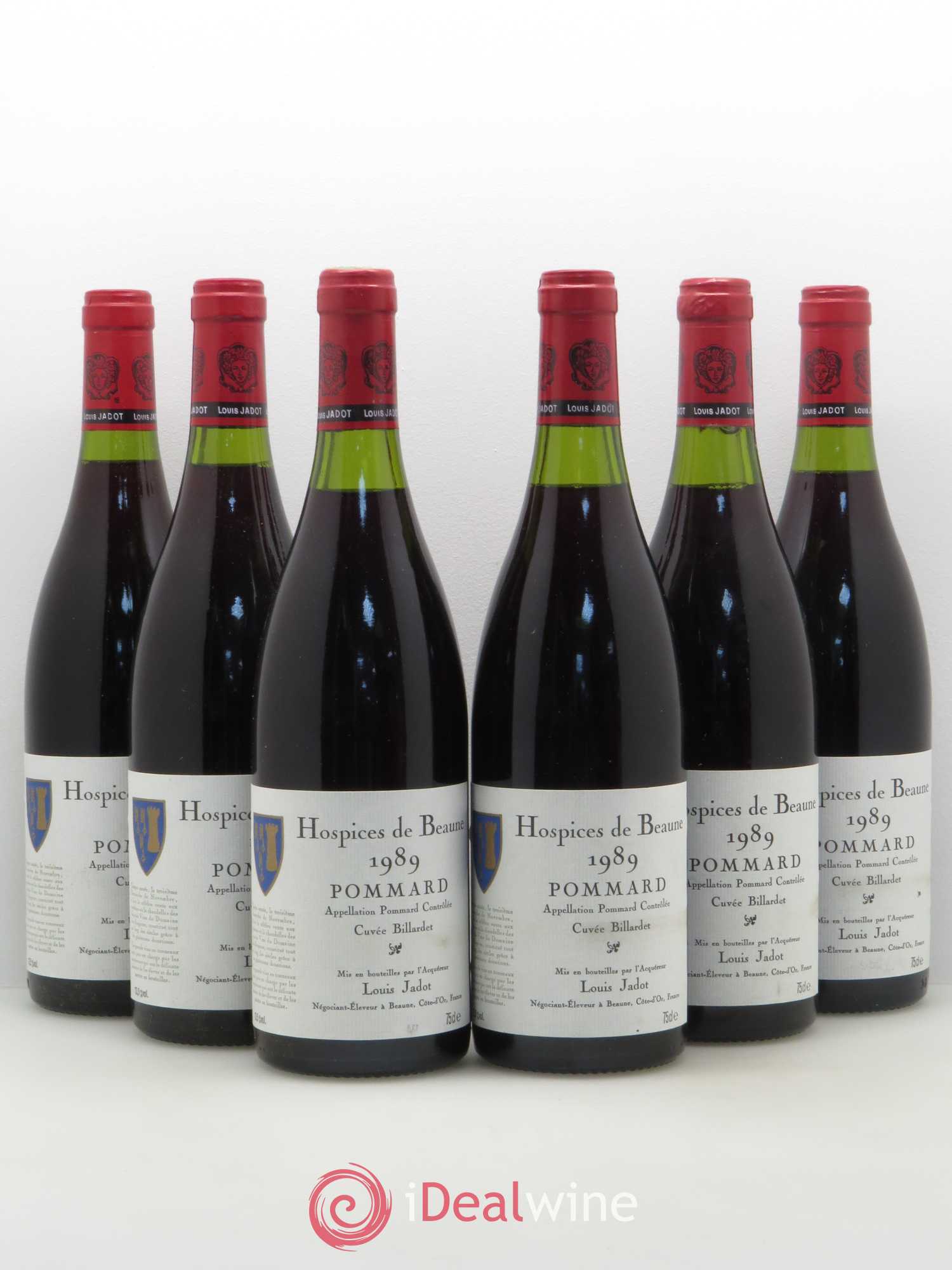 Pommard Hospice de Beaune cuvée Billardet Louis Jadot 1989 - Posten von 6 Flaschen - 0