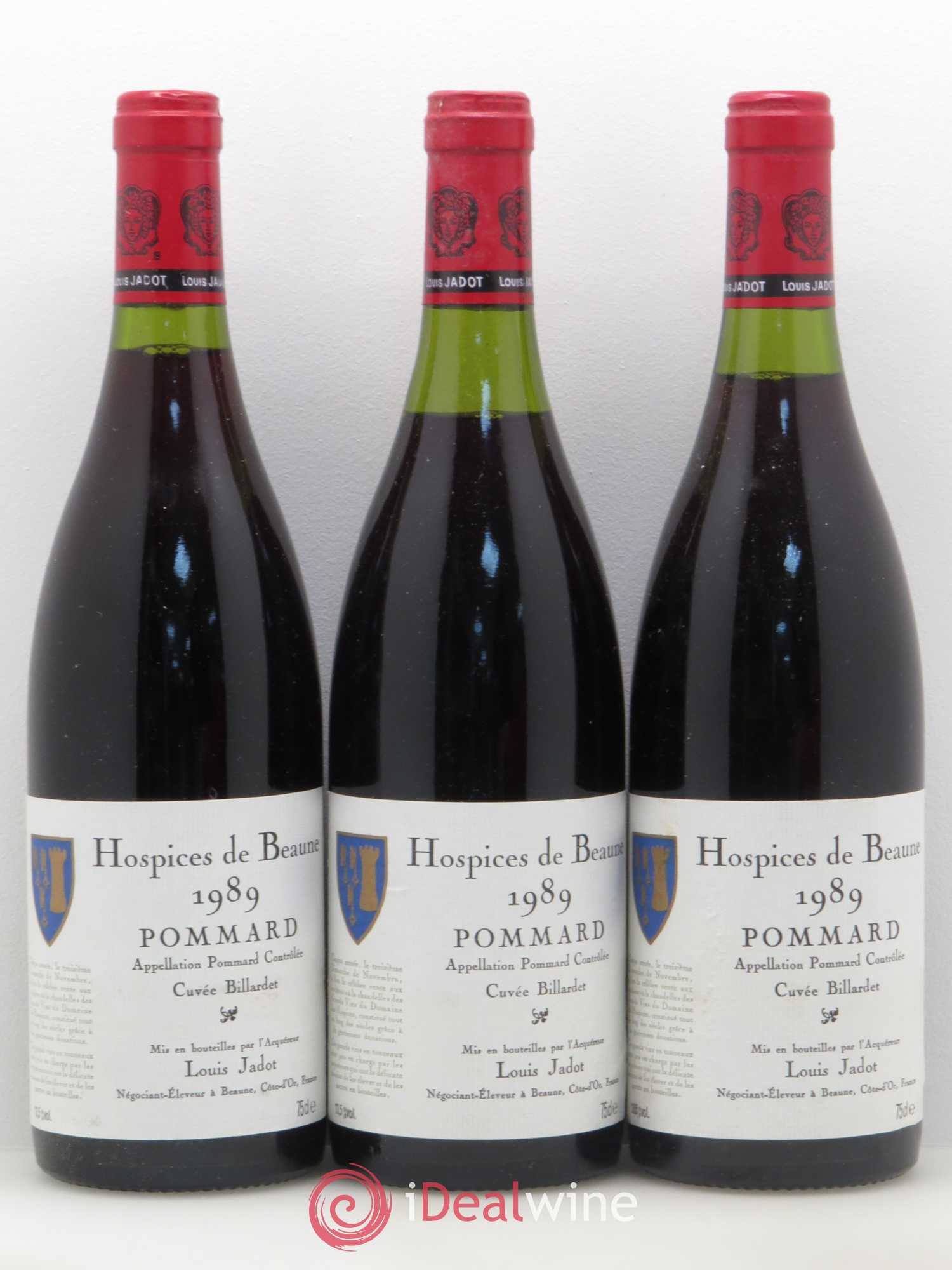 Pommard Hospice de Beaune cuvée Billardet Louis Jadot 1989 - Posten von 3 Flaschen - 0