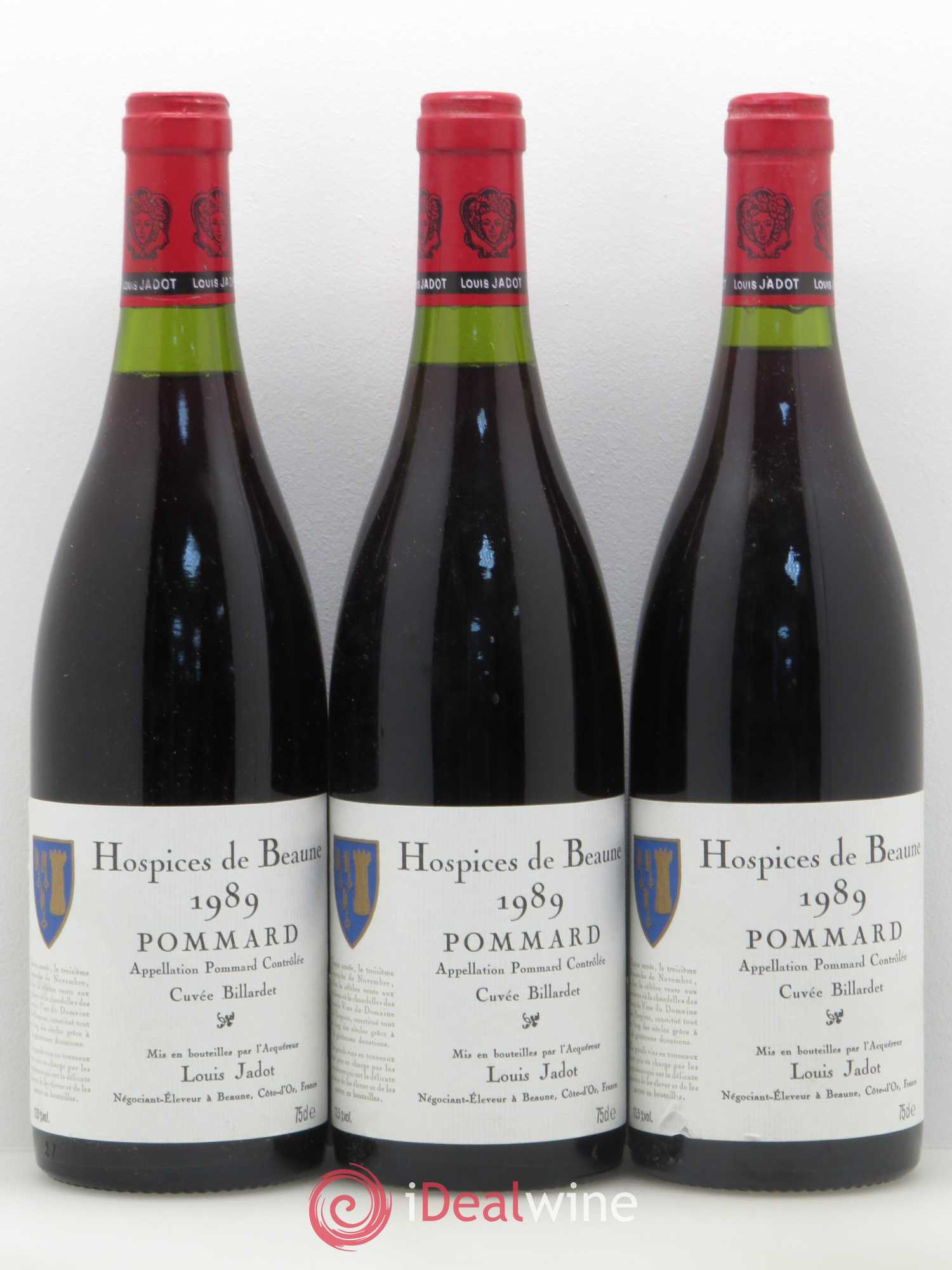 Pommard Hospice de Beaune cuvée Billardet Louis Jadot 1989 - Posten von 3 Flaschen - 0