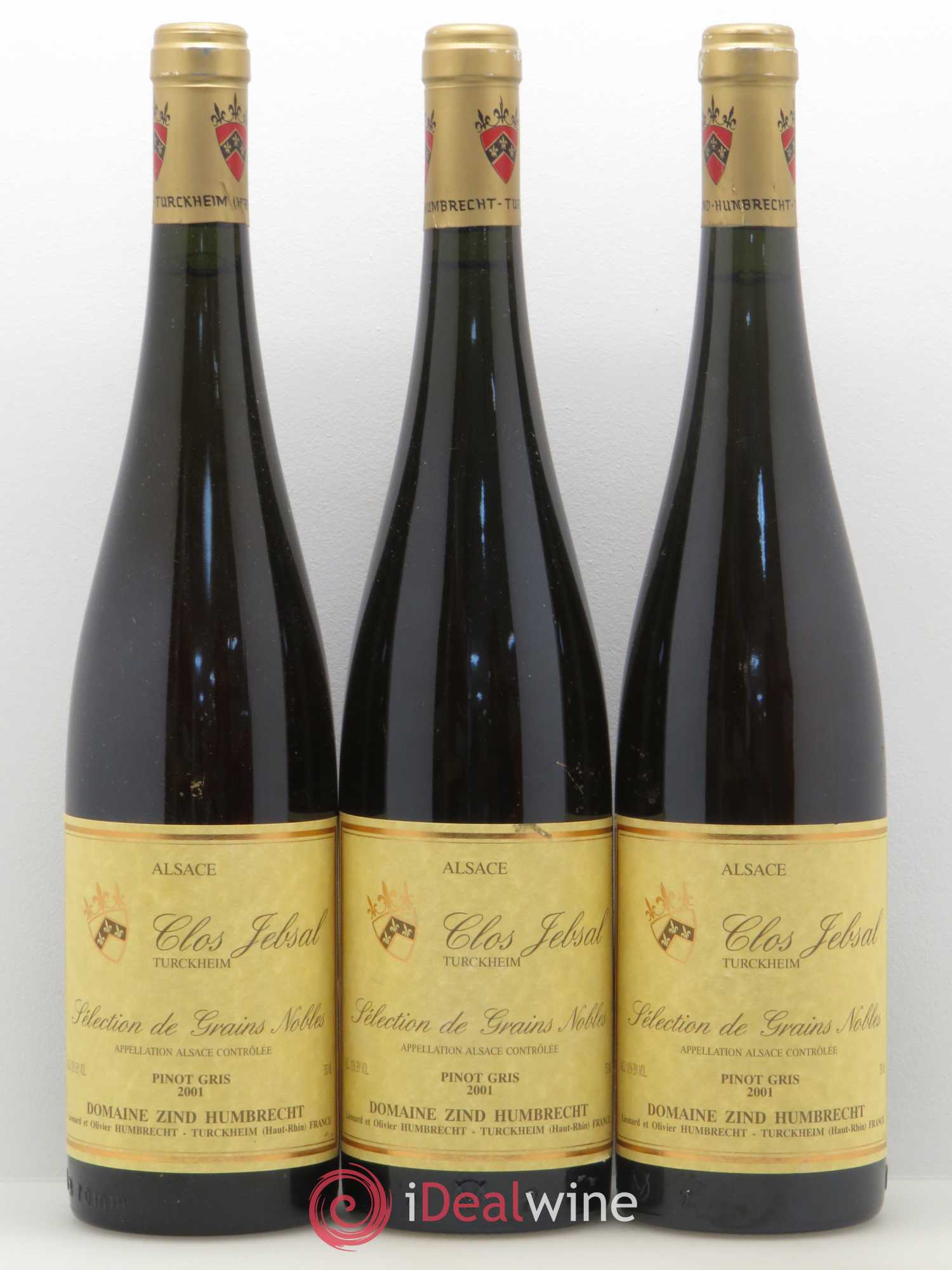 Alsace Pinot Gris Clos Jebsal Sélection de Grains Nobles Zind-Humbrecht (Domaine) 2001 - Lotto di 3 bottiglie - 0