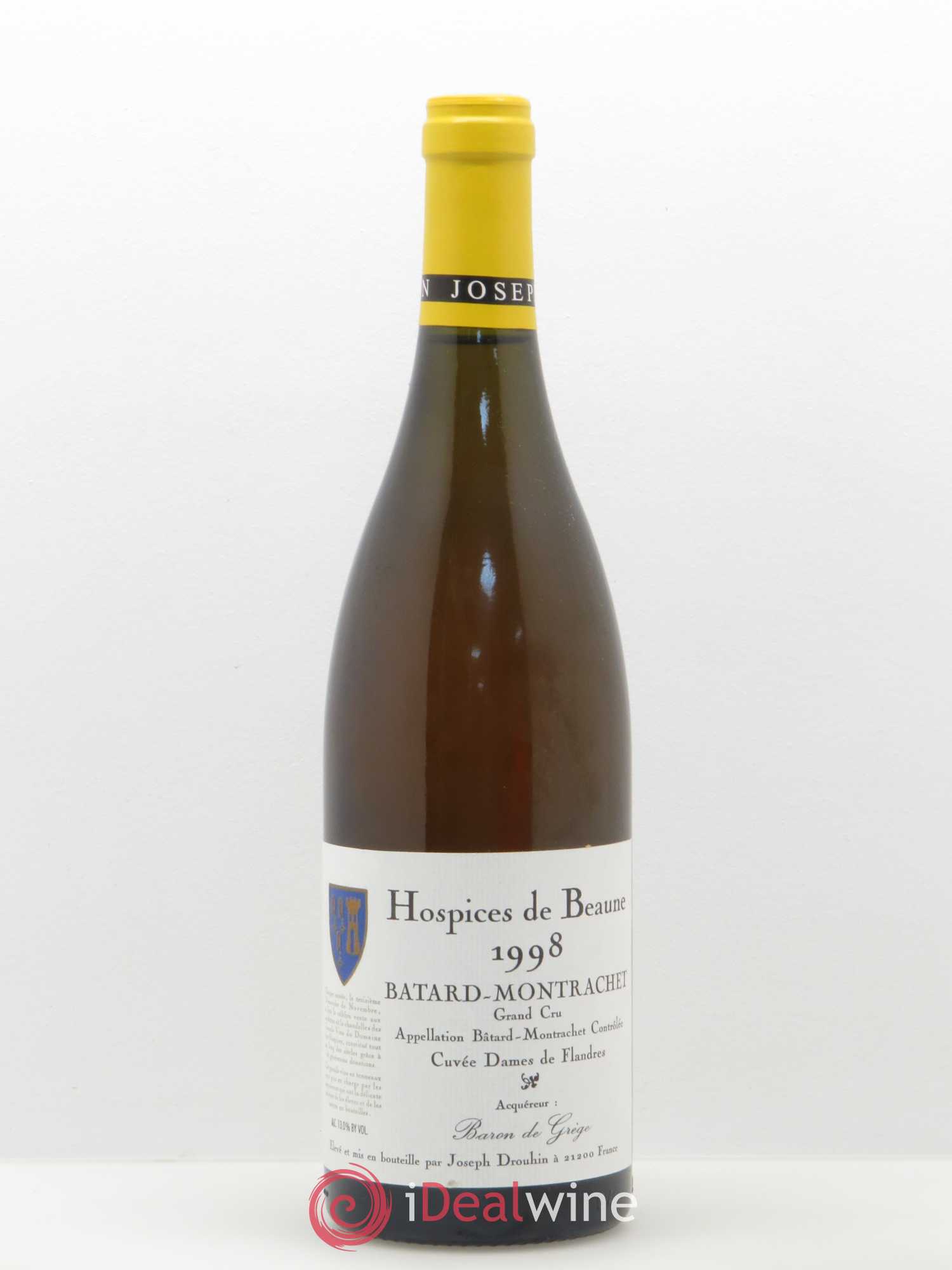 Bâtard-Montrachet Grand Cru Joseph Drouhin Cuvée Dames de Flandres Hospice de Beaune 1998 - Posten von 1 Flasche - 0