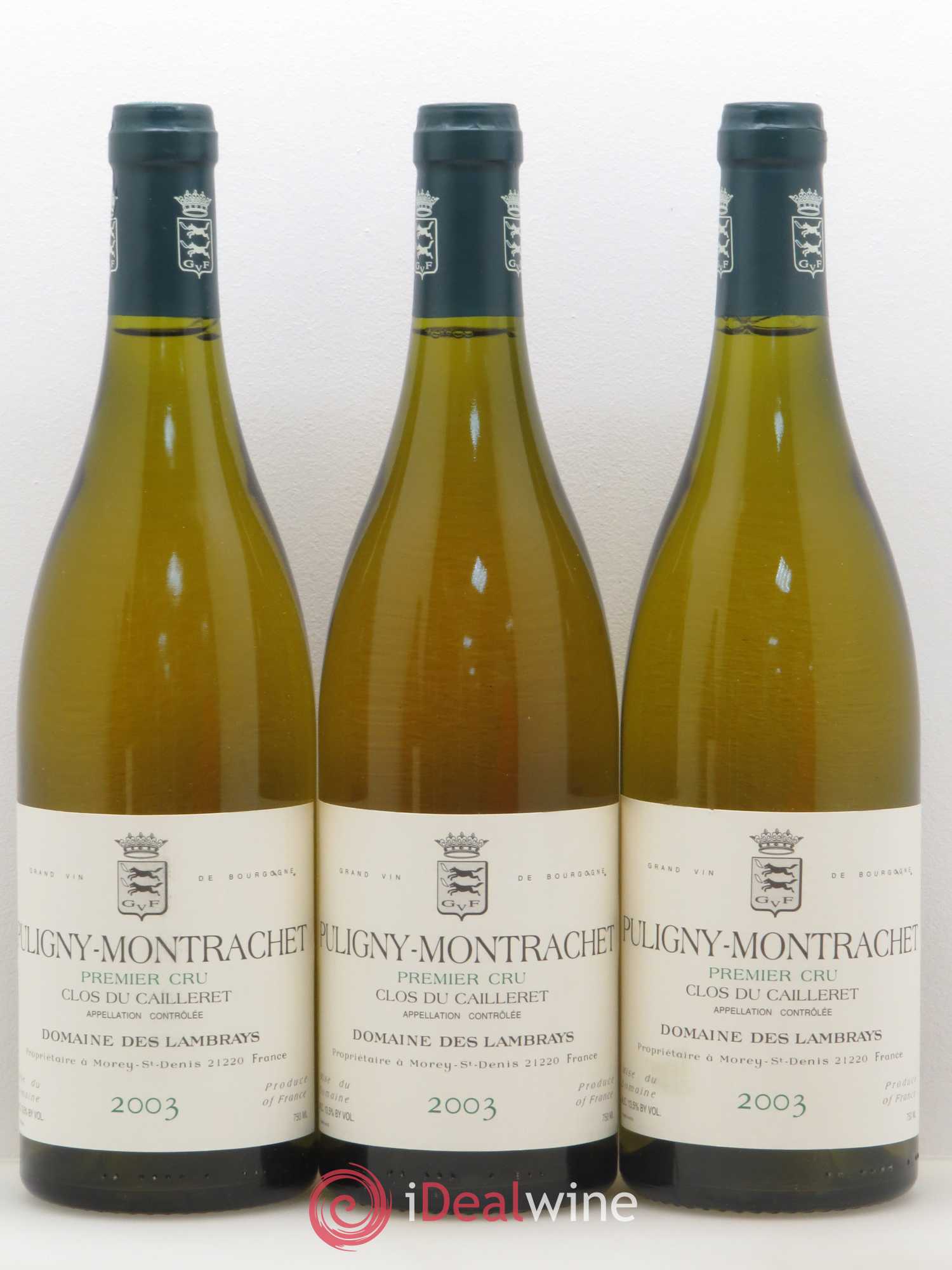 Puligny-Montrachet 1er Cru Clos du Cailleret Domaine des Lambrays 2003 - Lot of 6 bottles - 1