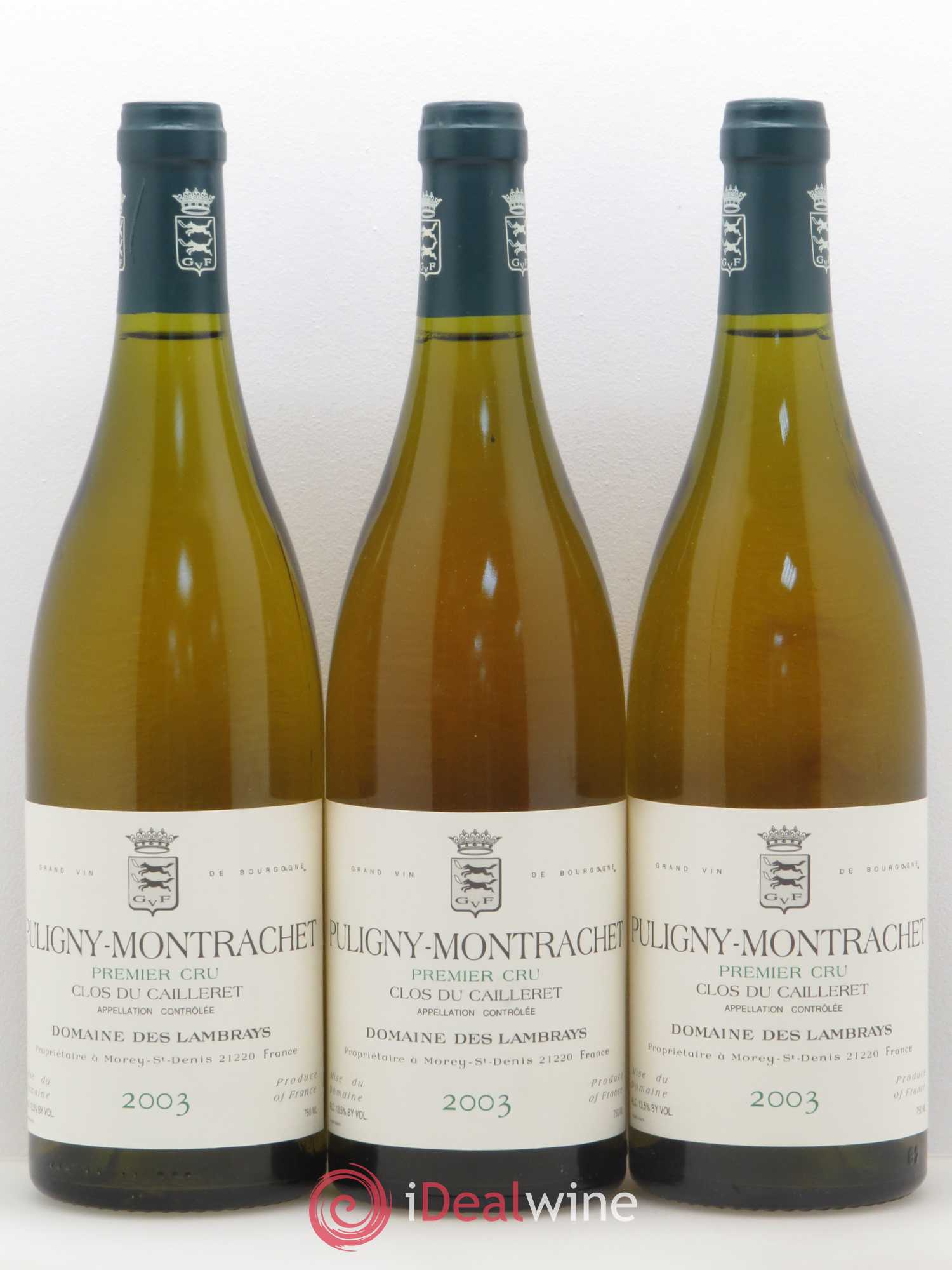 Puligny-Montrachet 1er Cru Clos du Cailleret Domaine des Lambrays 2003 - Lot of 6 bottles - 2