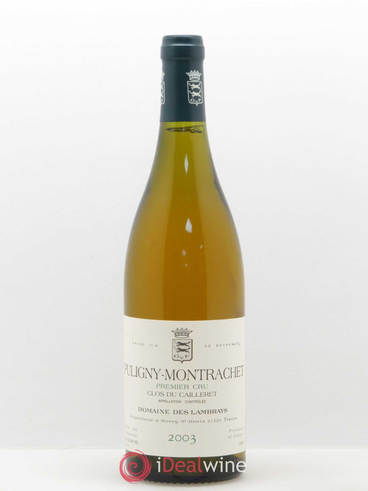 Puligny-Montrachet 1er Cru Clos du Cailleret Domaine des Lambrays 2003 - Lot de 1 bouteille - 0