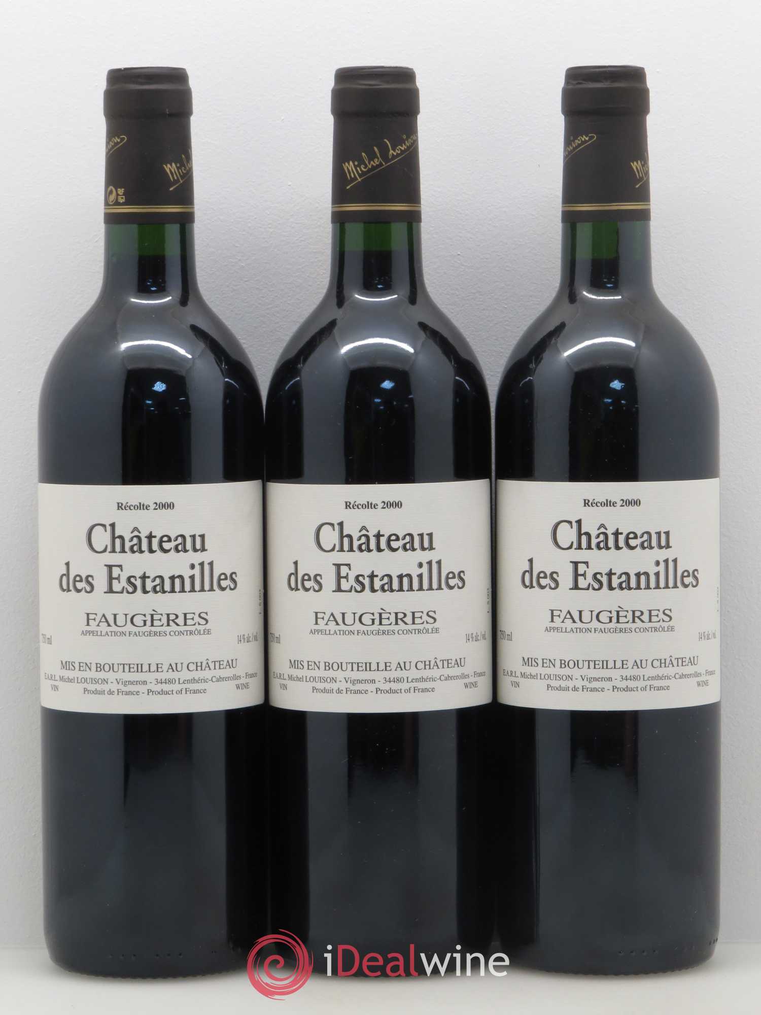 Faugères Château des Estanilles 2000 - Lot de 3 bouteilles - 0