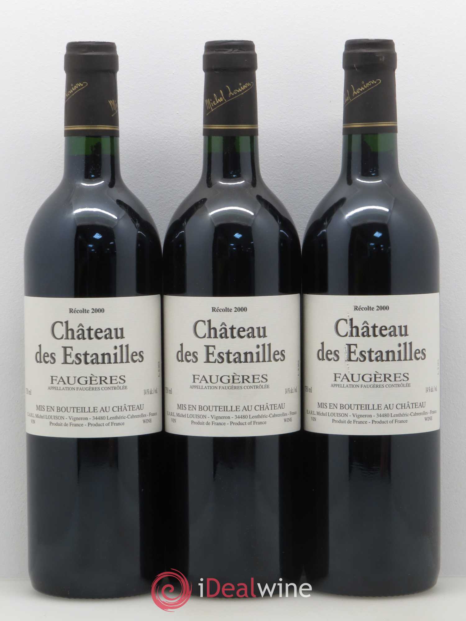 Faugères Château des Estanilles 2000 - Posten von 3 Flaschen - 0