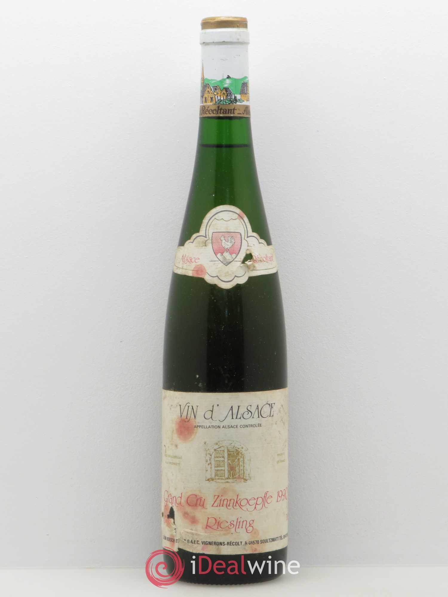 Riesling Grand Cru Zinnkoepfle Léon Boesch 1990 - Lotto di 1 bottiglia - 0