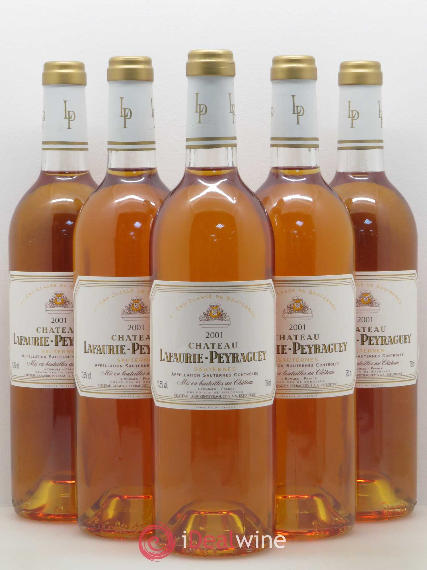Château Lafaurie-Peyraguey 1er Grand Cru Classé 2001 - Lotto di 5 bottiglie - 0