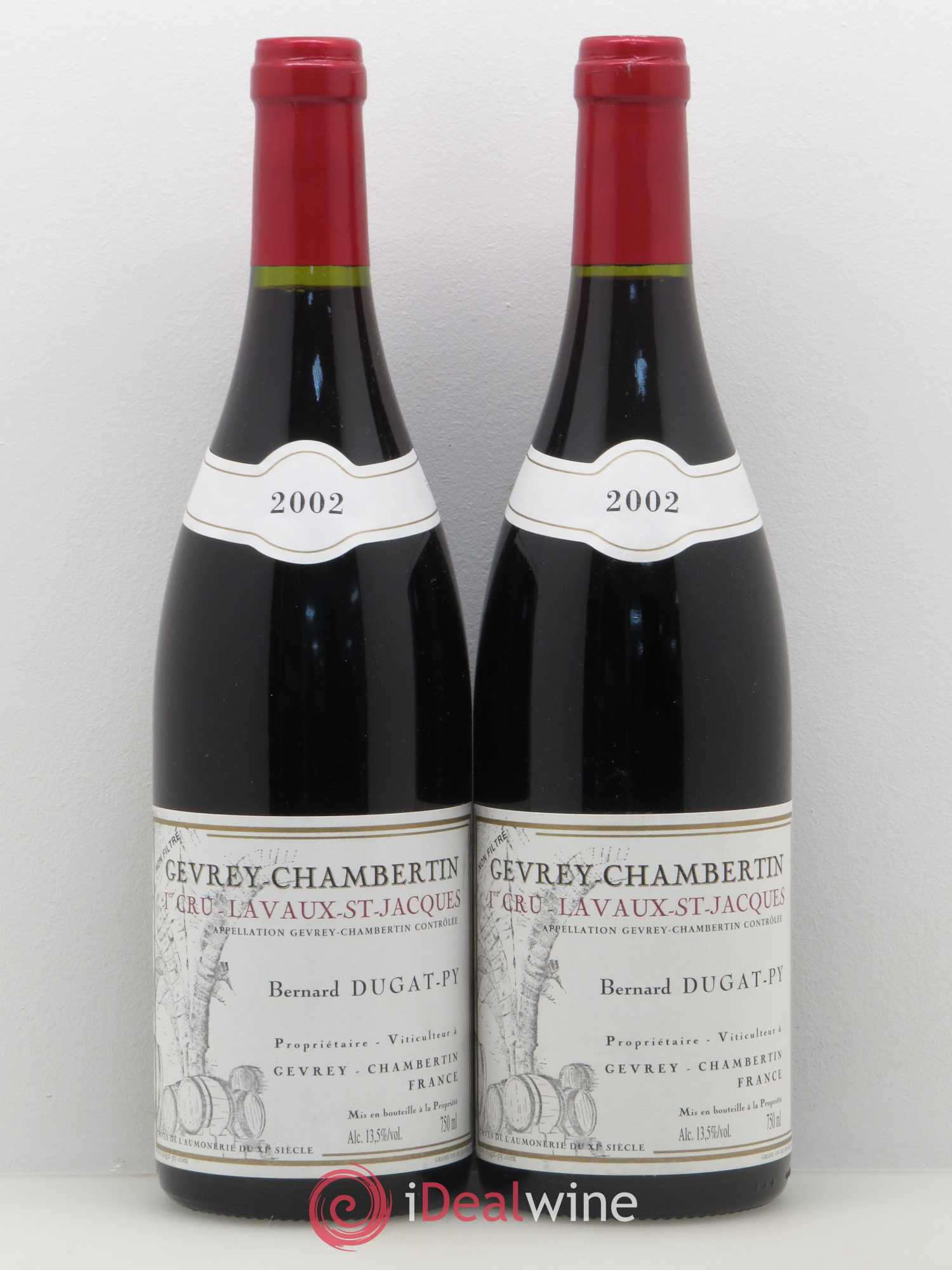 Gevrey-Chambertin 1er Cru Lavaux Saint Jacques Dugat-Py 2002 - Lot de 2 bouteilles - 0