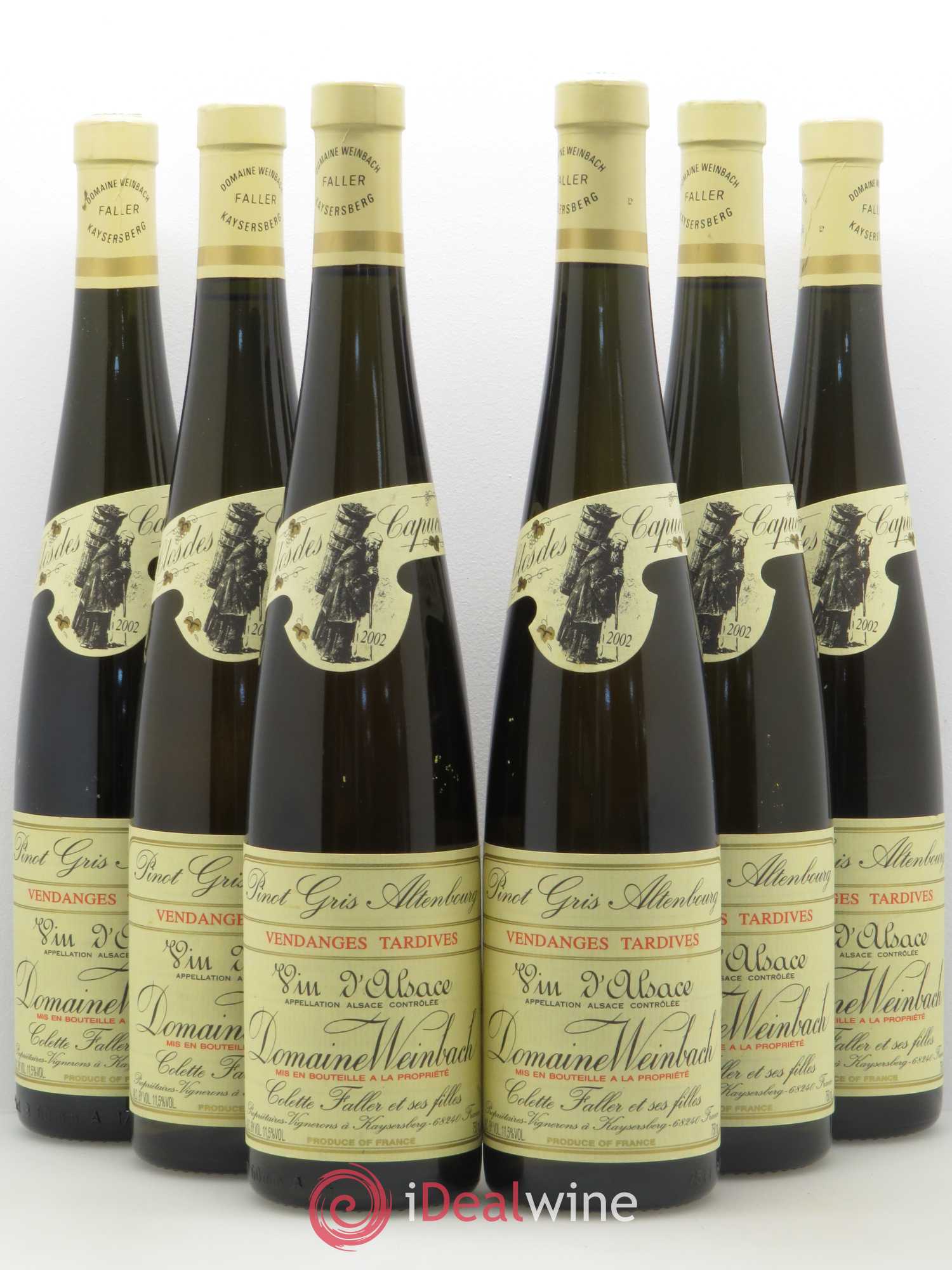 Alsace Pinot Gris (Tokay) Vendanges Tardives Weinbach (Domaine) Altenbourg Clos des capucins 2002 - Lotto di 6 bottiglie - 0