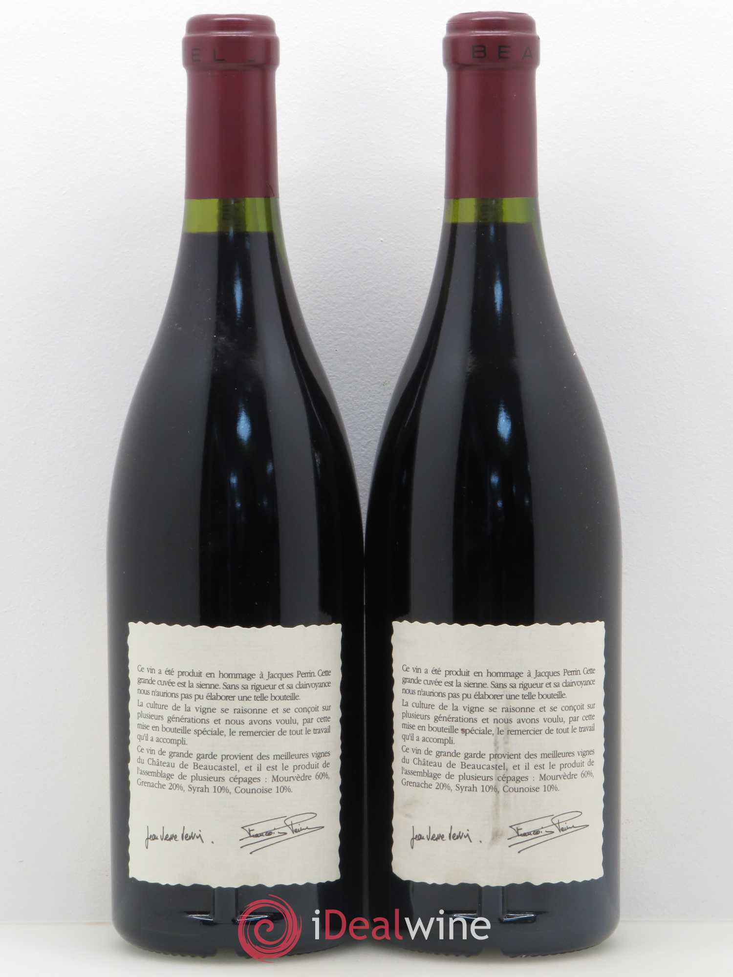 Châteauneuf-du-Pape Château de Beaucastel Hommage à Jacques Perrin Famille Perrin 1994 - Lot de 2 bouteilles - 1