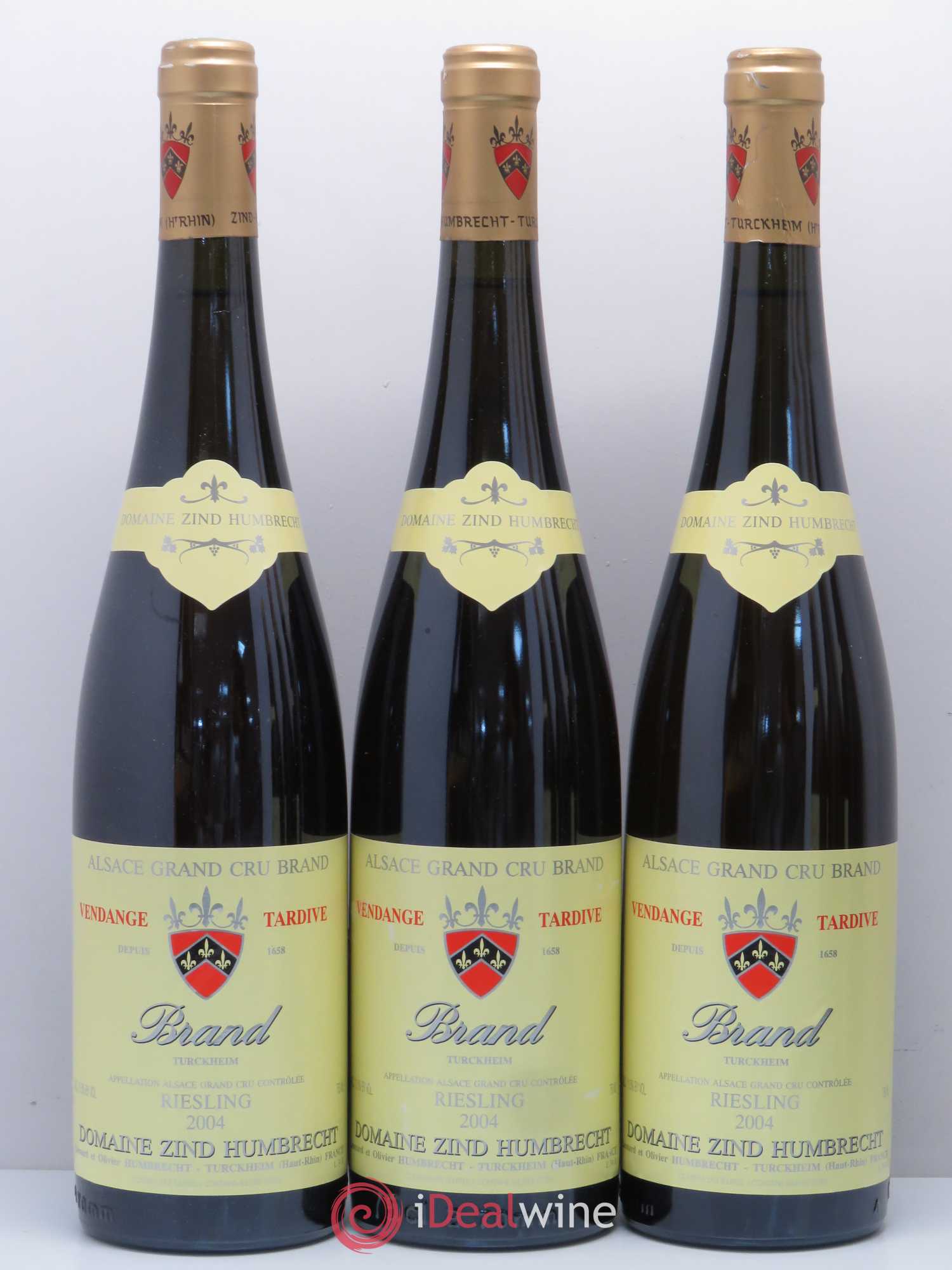 Alsace Riesling Grand Cru Brand Zind-Humbrecht (Domaine) Wintzenhein Vendanges tardives 2004 - Posten von 6 Flaschen - 1