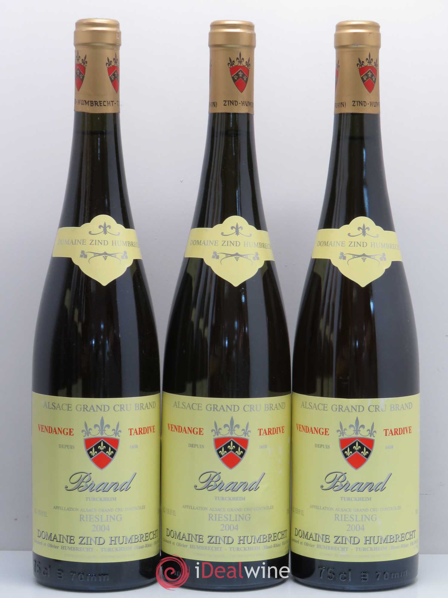Alsace Riesling Grand Cru Brand Zind-Humbrecht (Domaine) Wintzenhein Vendanges tardives 2004 - Posten von 6 Flaschen - 2