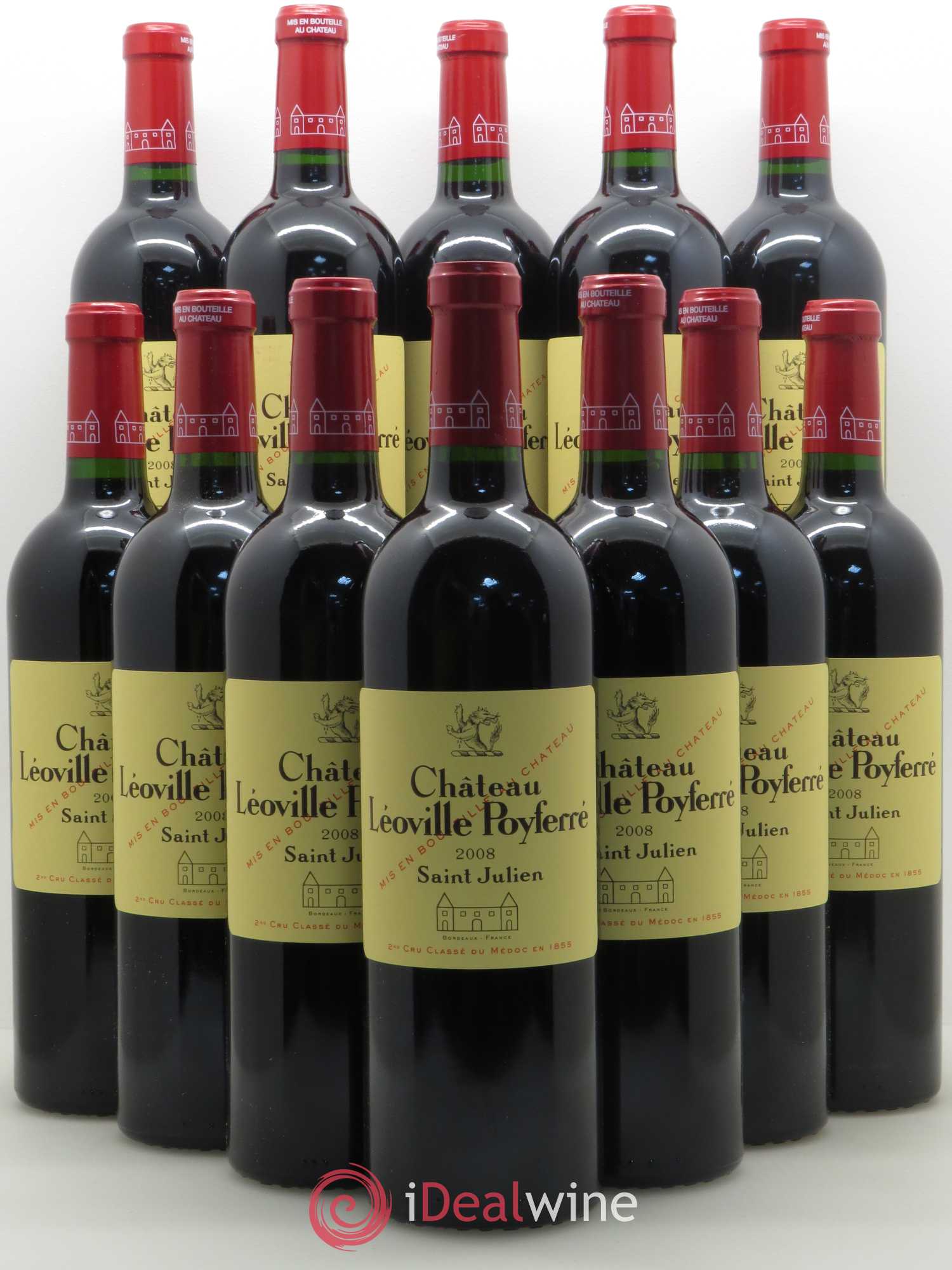 Château Léoville Poyferré 2ème Grand Cru Classé 2008 - Lot de 12 bouteilles - 0