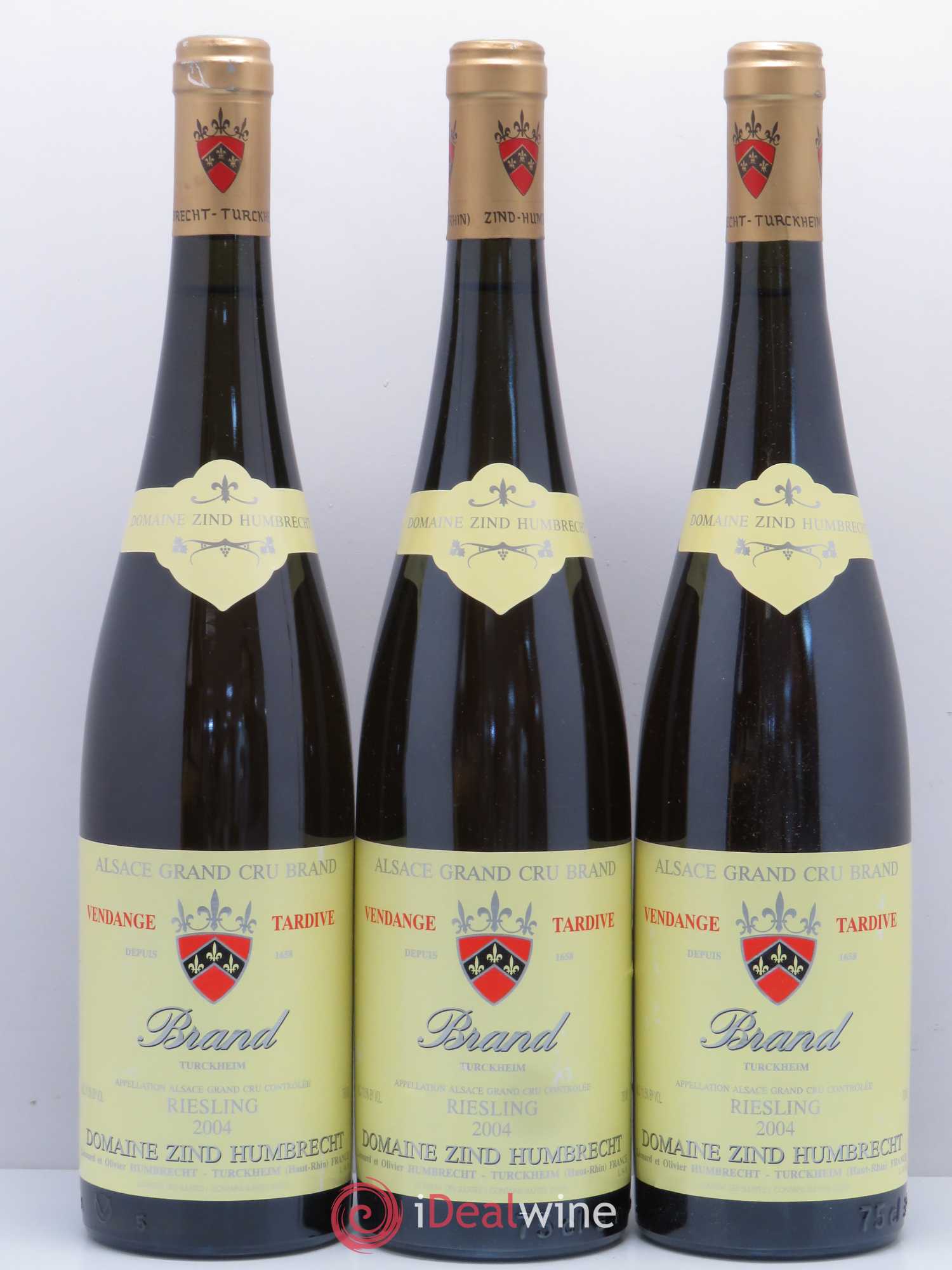Alsace Riesling Grand Cru Brand Zind-Humbrecht (Domaine) Wintzenhein Vendanges tardives 2004 - Posten von 3 Flaschen - 0