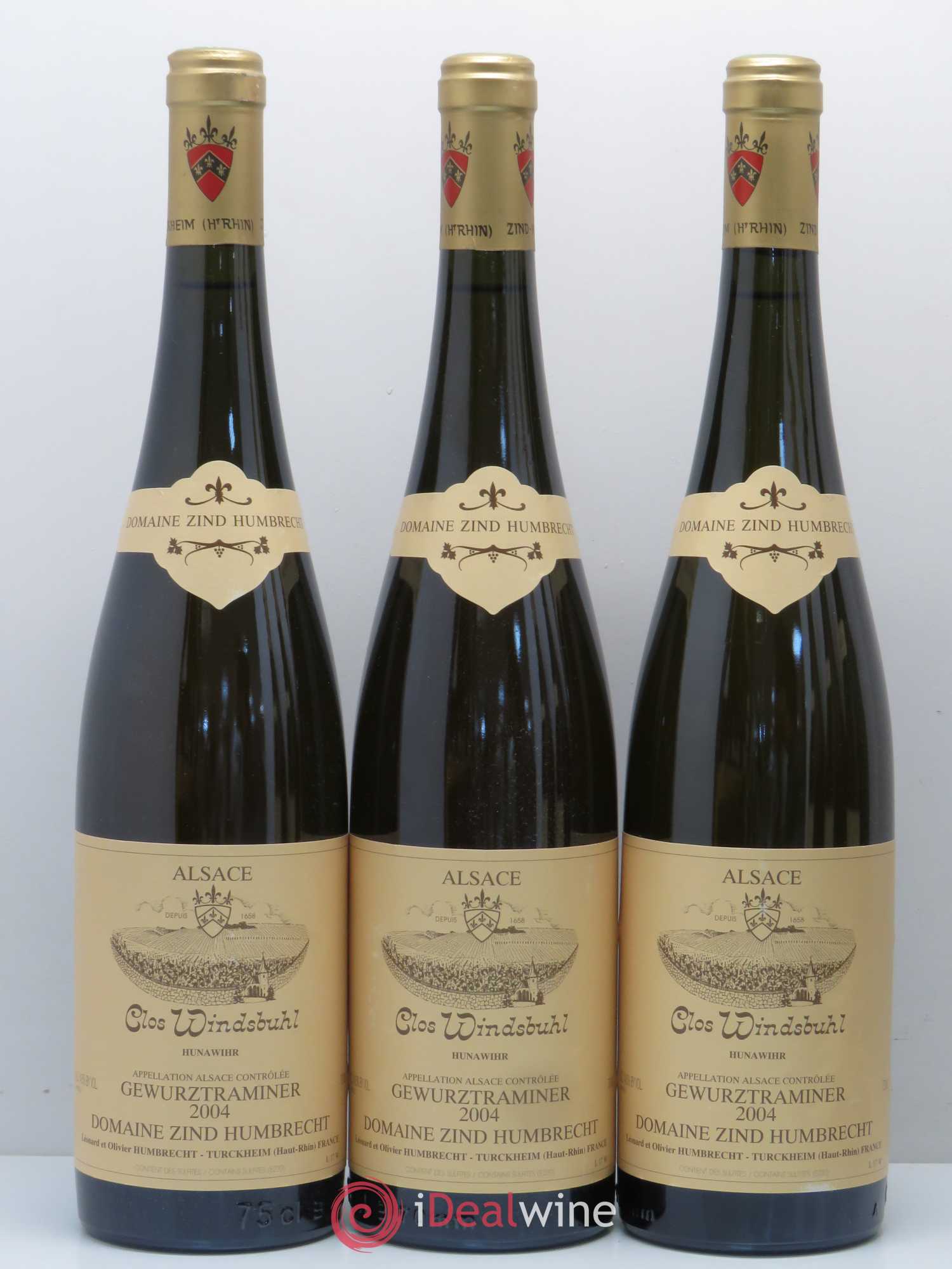 Alsace Gewurztraminer Clos Windsbuhl Zind-Humbrecht (Domaine) Hunawihr 2004 - Lot de 6 bouteilles - 1