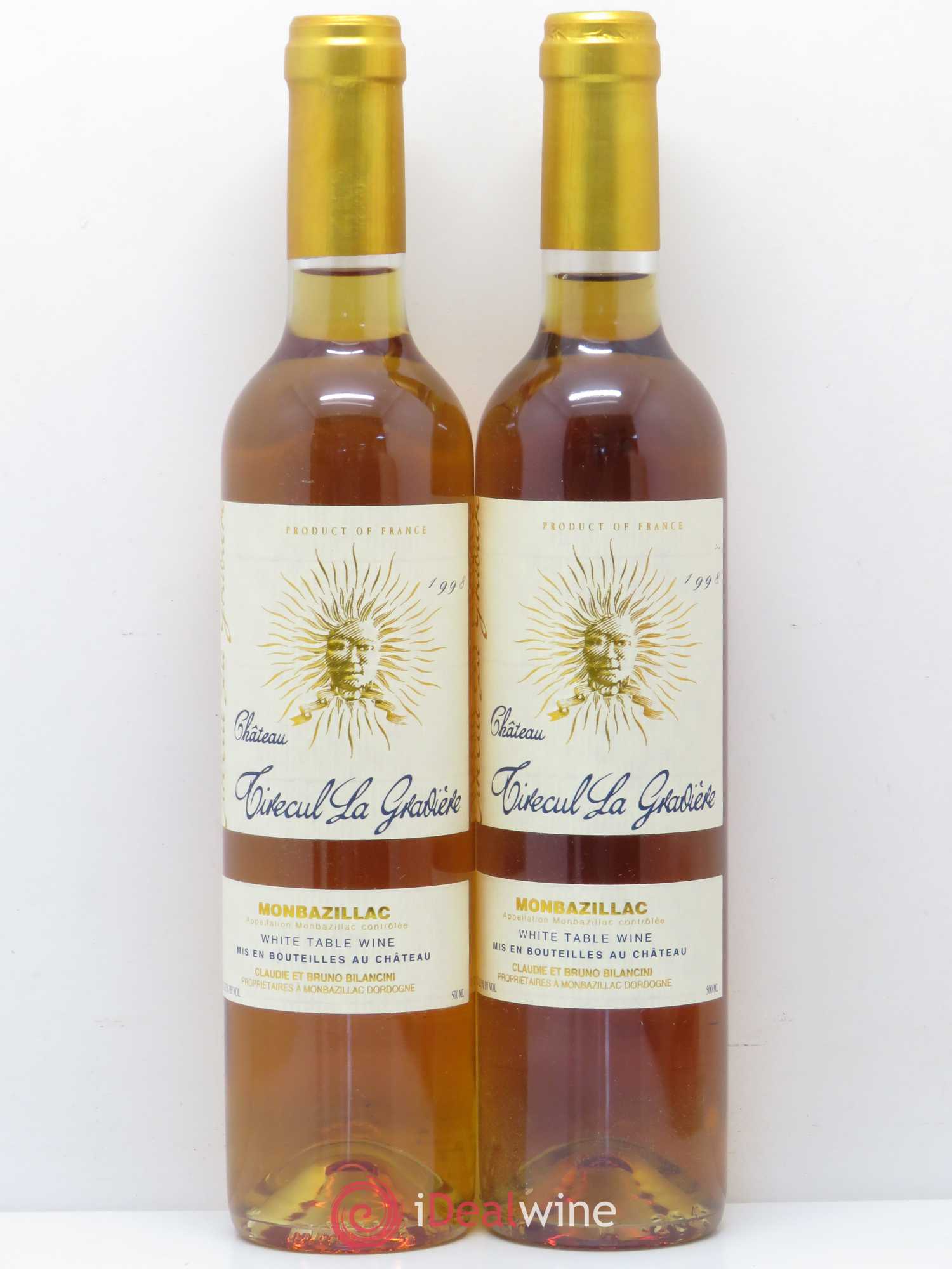 Monbazillac Château Tirecul La Gravière Bruno et Claudie Bilancini 1998 - Lotto di 2 bottiglie - 0