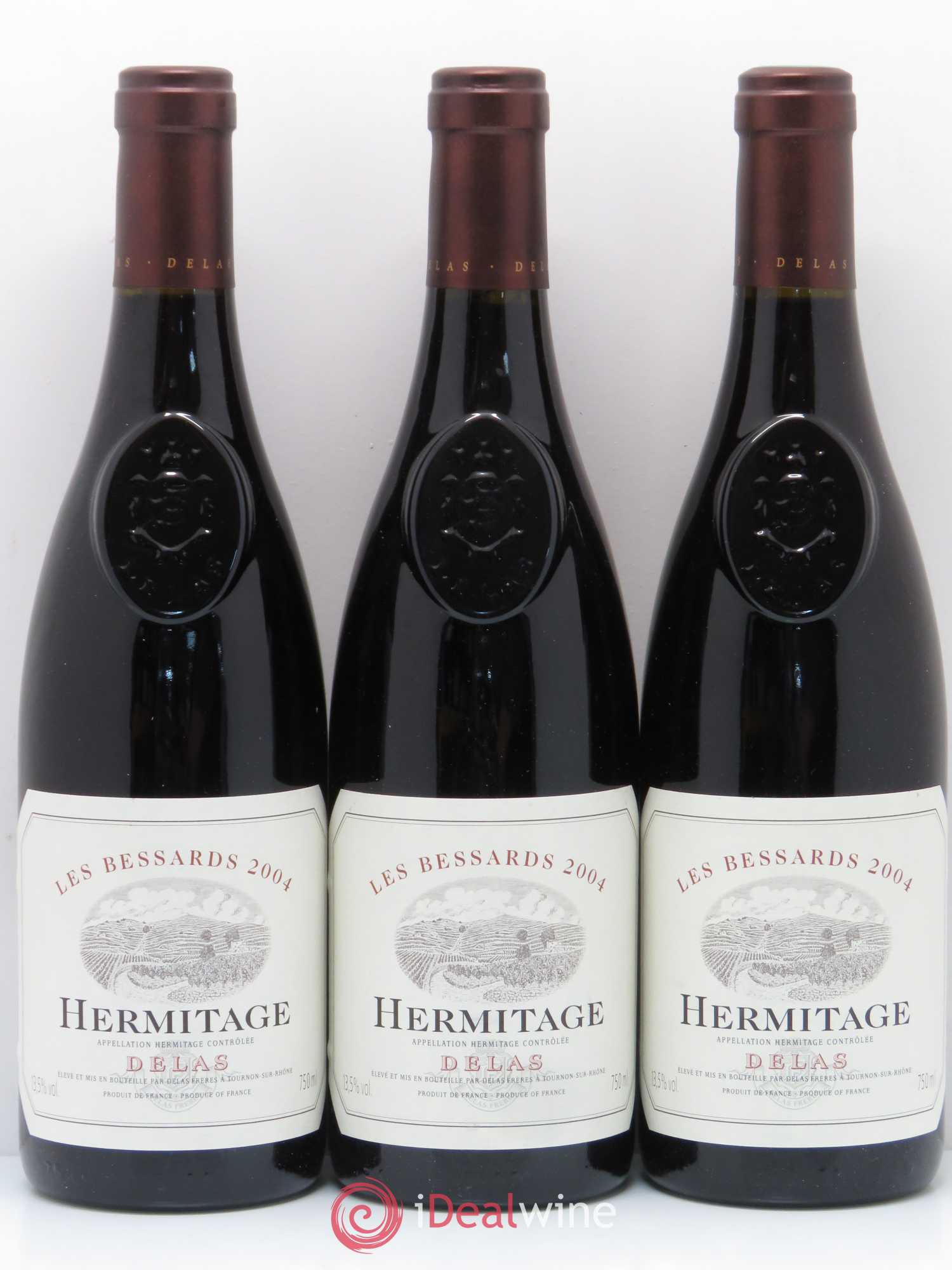 Hermitage Les Bessards Delas Frères 2004 - Lot de 3 bouteilles - 0