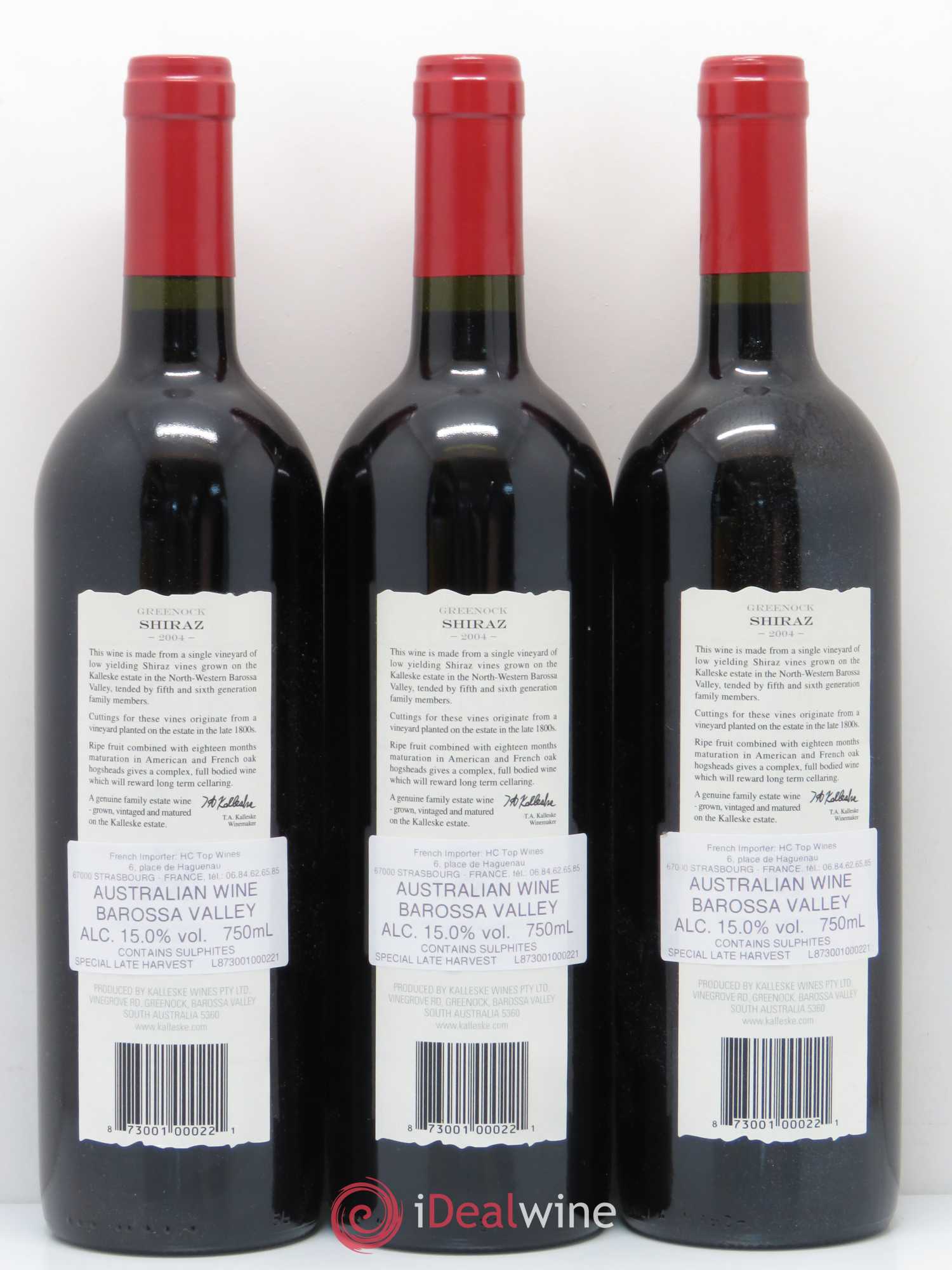 Australie Kalleske Greenock 2004 - Posten von 3 Flaschen - 1