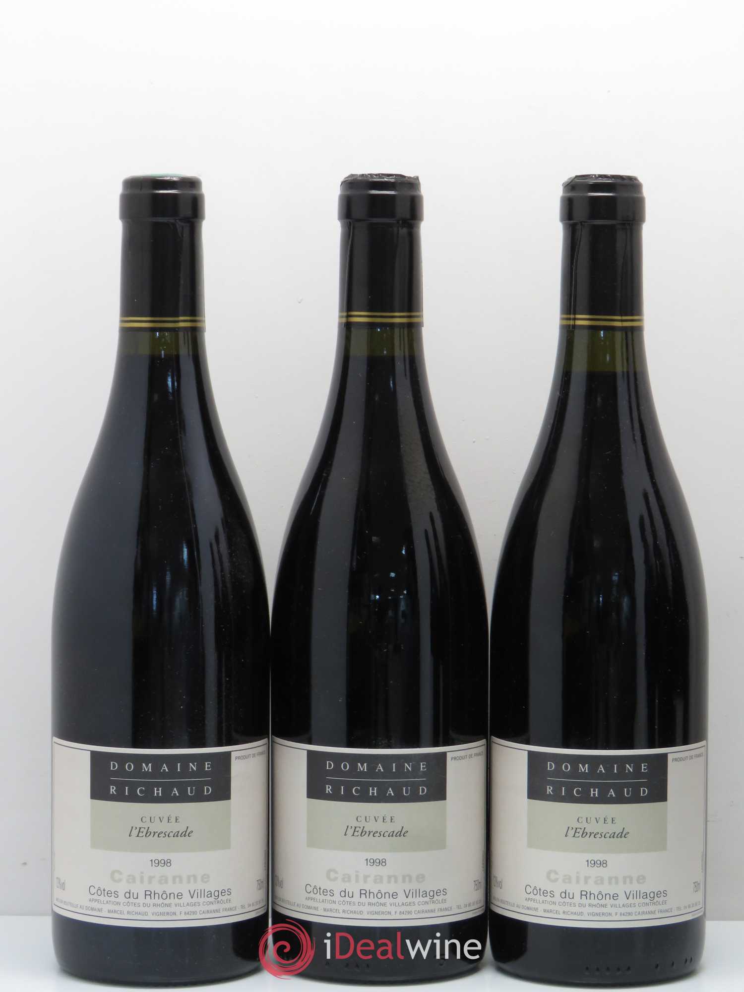 Cairanne Ebrescade Marcel Richaud 1998 - Lot de 6 bouteilles - 1