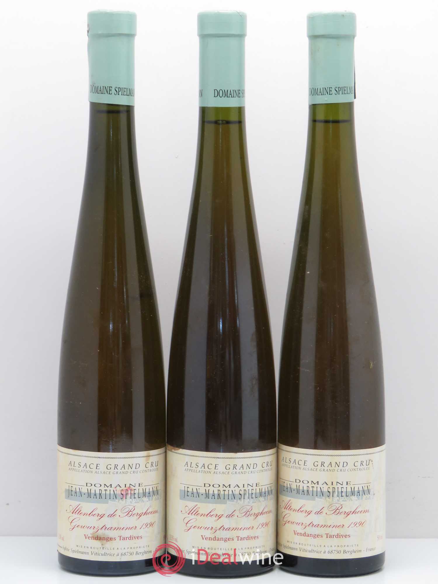 Gewurztraminer Altenberg Bergheim Vendange Tardive Spielmann 1990 - Posten von 3 Flaschen - 0