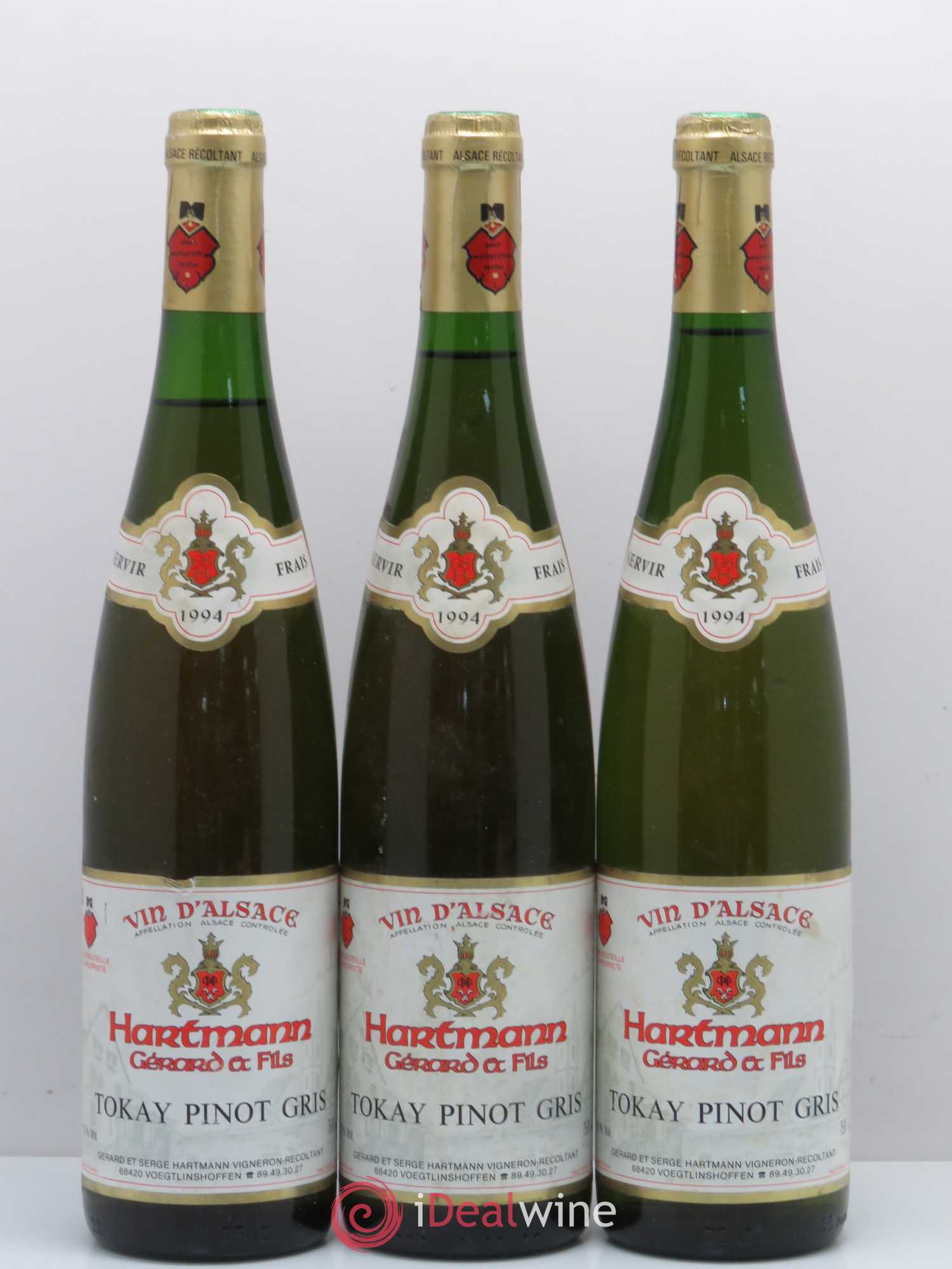 Pinot Gris Hartmann (sans prix de réserve) 1994 - Posten von 3 Flaschen - 0