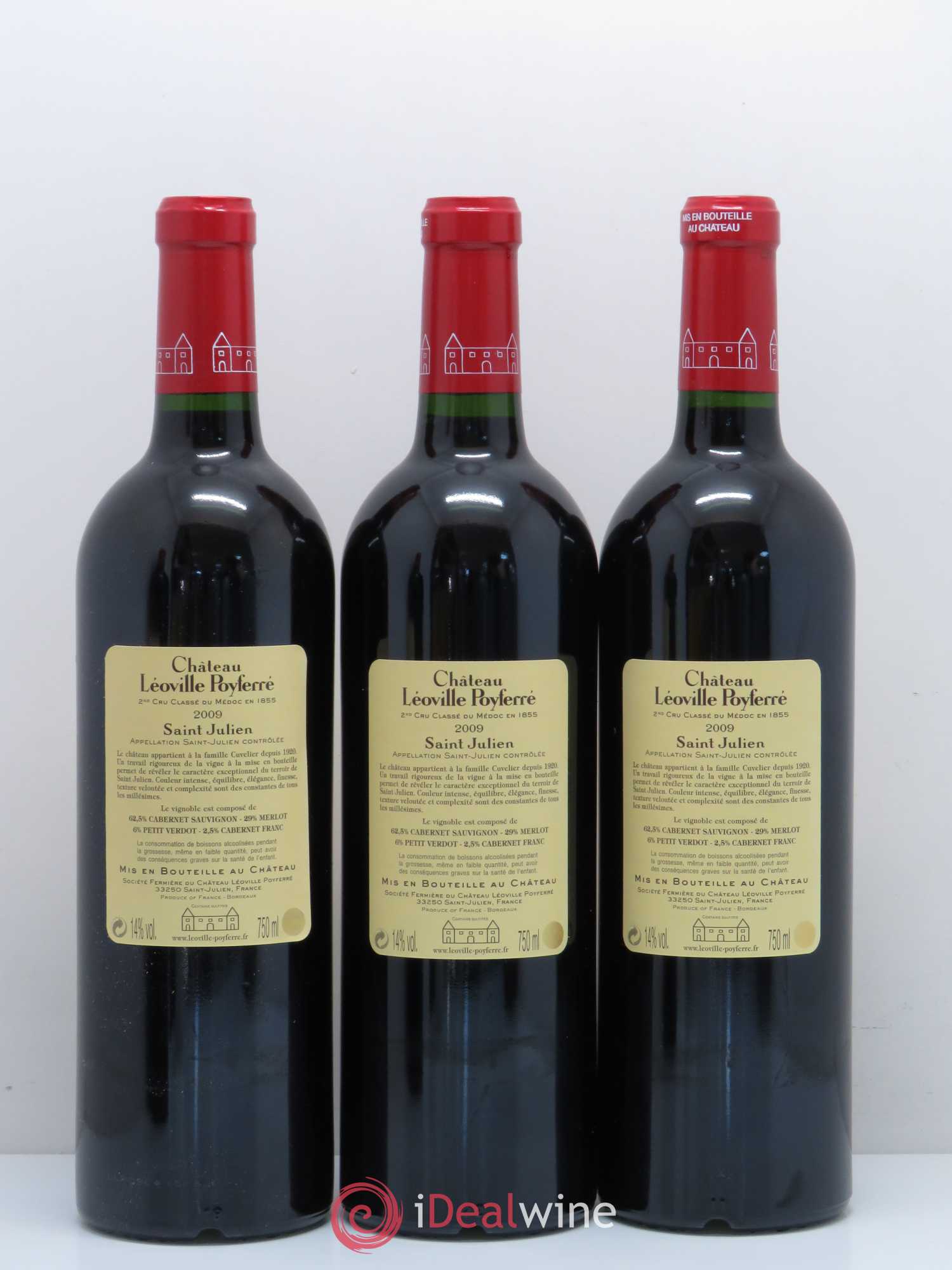 Château Léoville Poyferré 2ème Grand Cru Classé 2009 - Lot de 12 bouteilles - 6