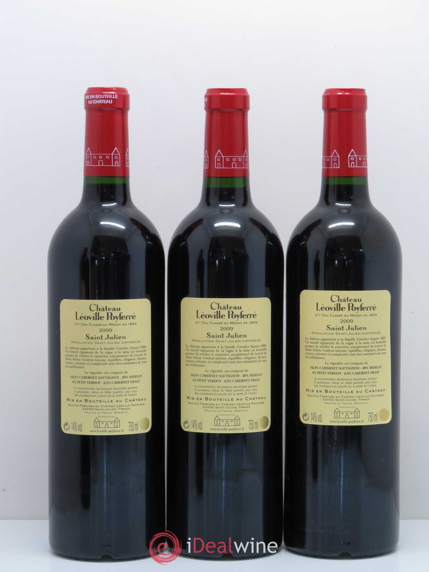Château Léoville Poyferré 2ème Grand Cru Classé 2009 - Lot de 12 bouteilles - 8