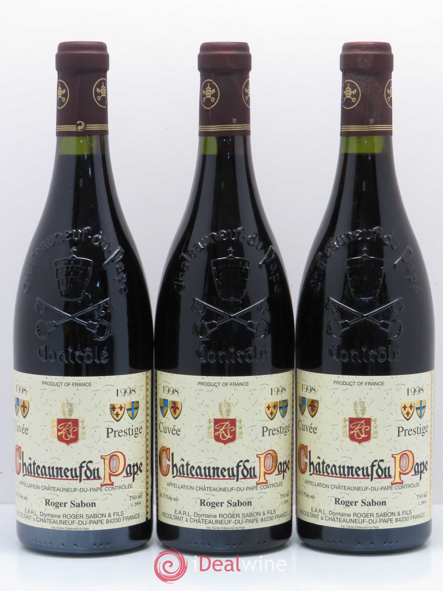 Châteauneuf-du-Pape Cuvée Prestige Roger Sabon (Domaine) 1998 - Lot de 12 bouteilles - 3