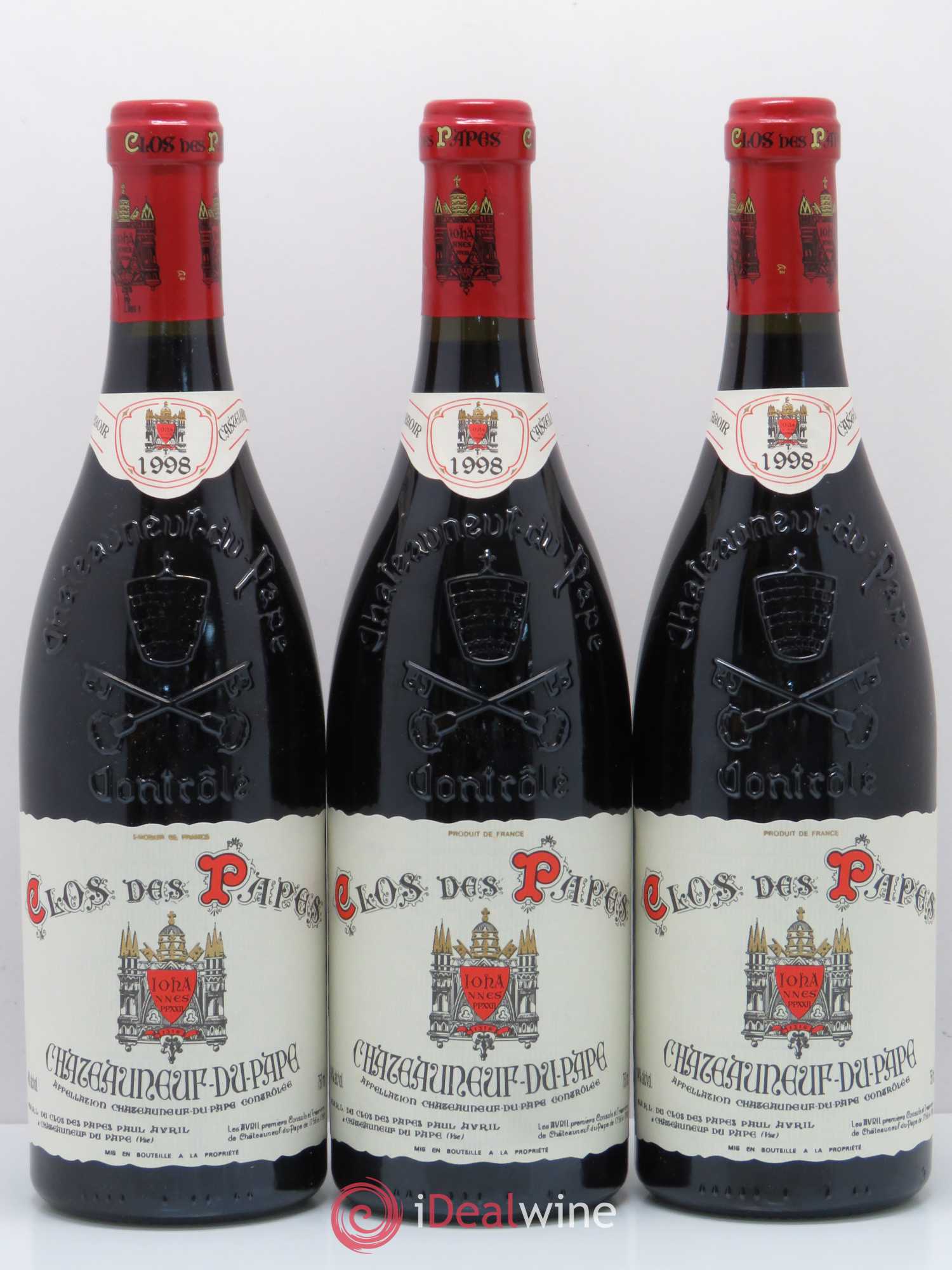 Châteauneuf-du-Pape Clos des Papes - Paul Avril 1998 - Lot de 12 bouteilles - 1