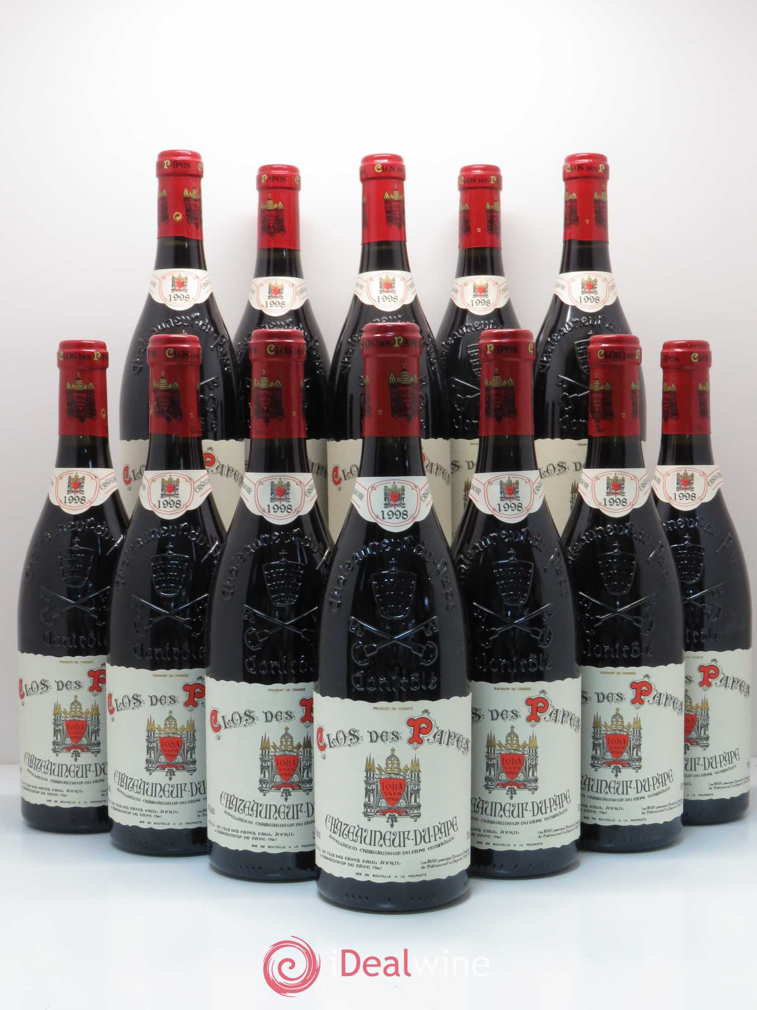 Châteauneuf-du-Pape Clos des Papes - Paul Avril 1998 - Lot de 12 bouteilles - 0