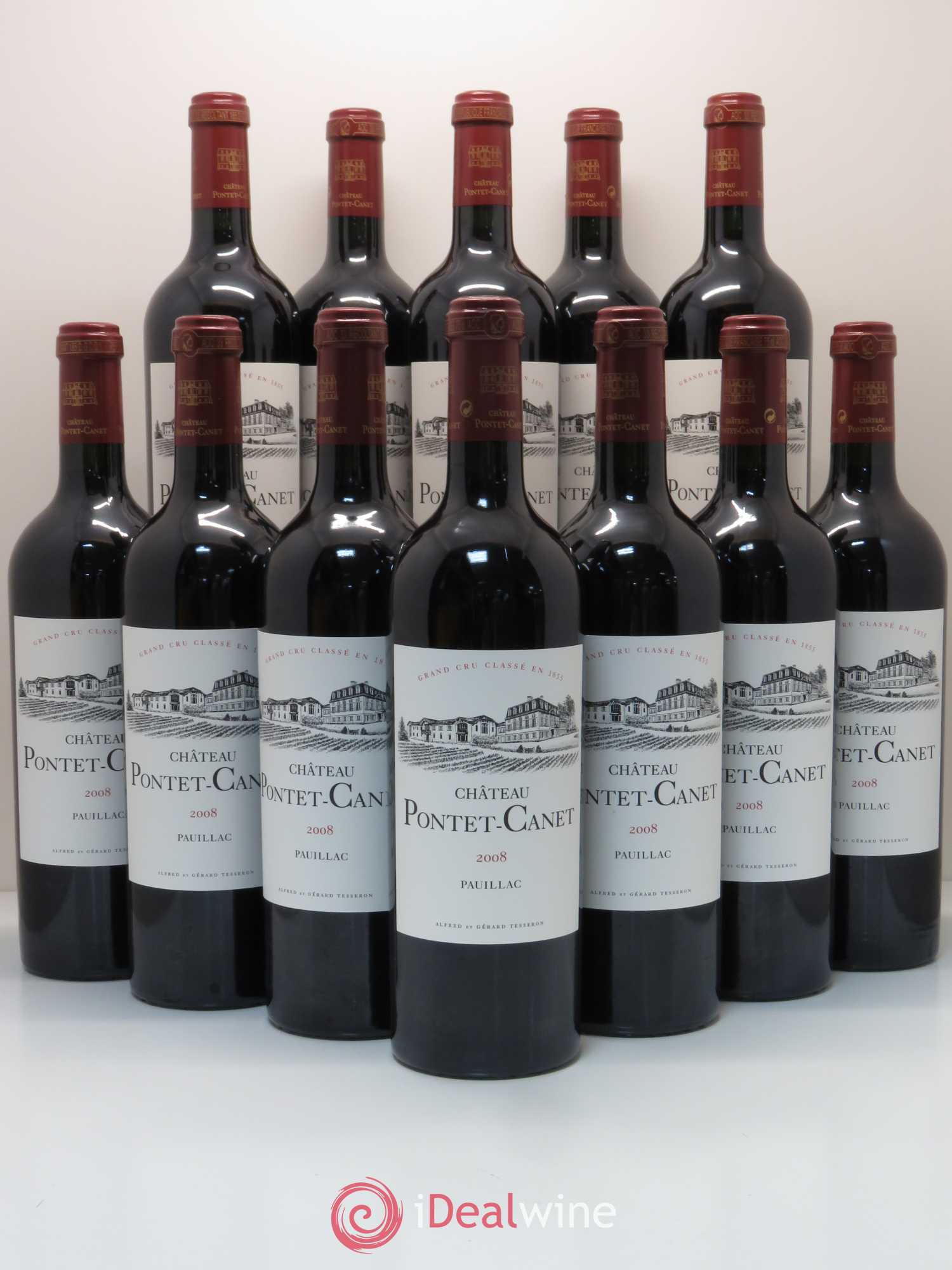 Château Pontet Canet 5ème Grand Cru Classé 2008 - Lot de 12 bouteilles - 0