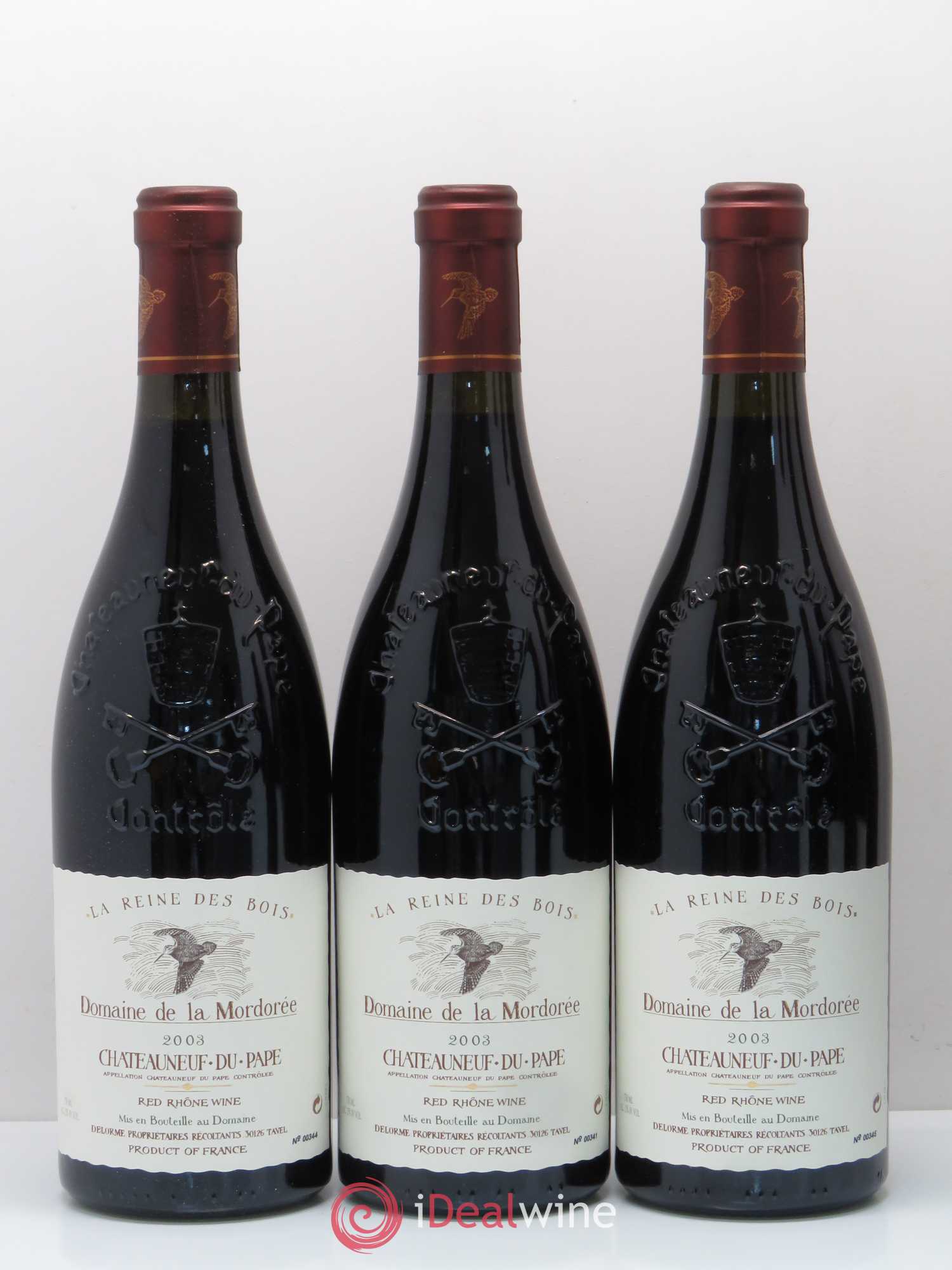 Châteauneuf-du-Pape  Cuvée de la Reine des Bois La Mordorée (Domaine de) 2003 - Lot de 6 bouteilles - 1