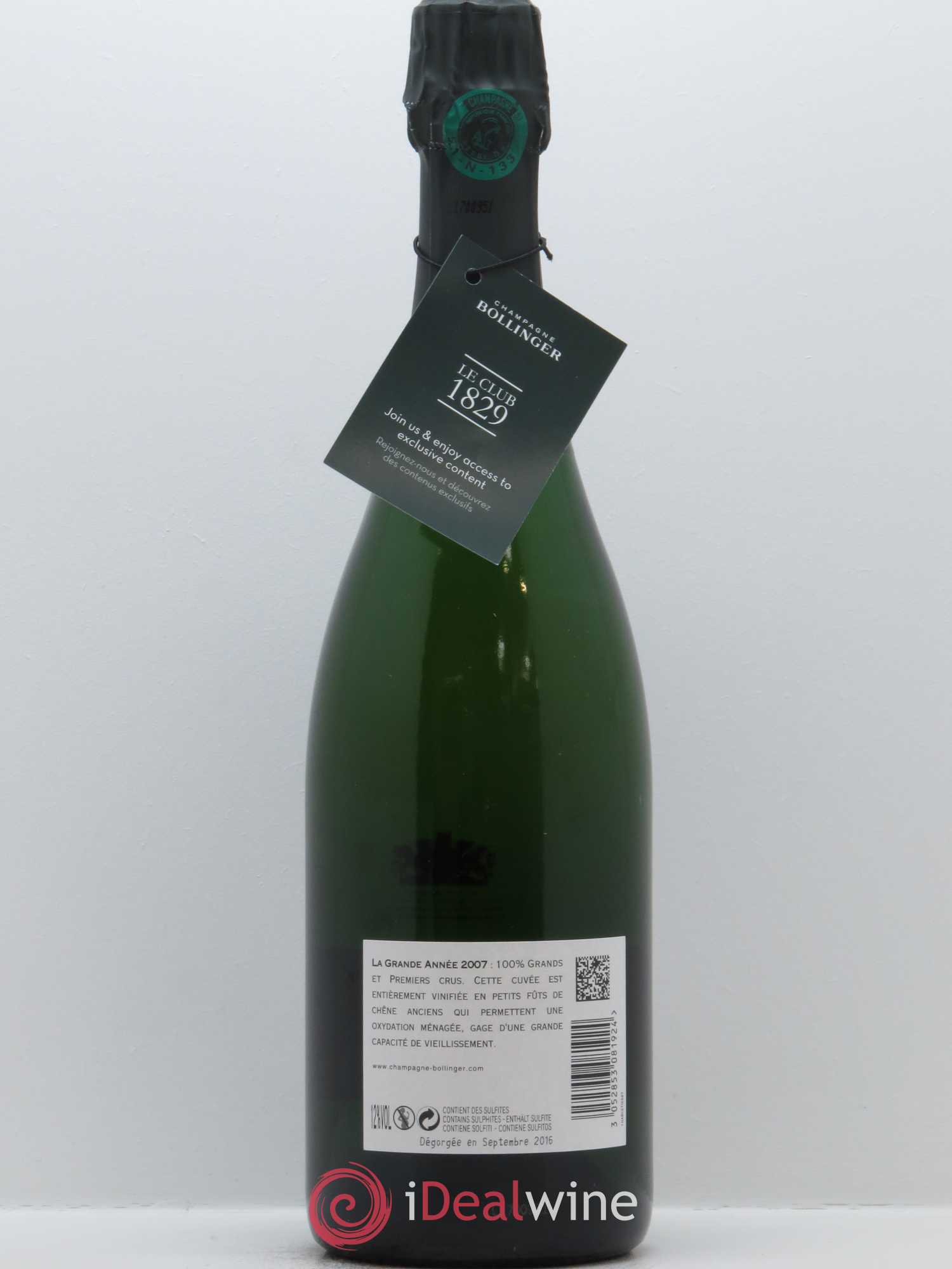 La Grande Année Brut Bollinger 2007 - Lot de 1 bouteille - 1