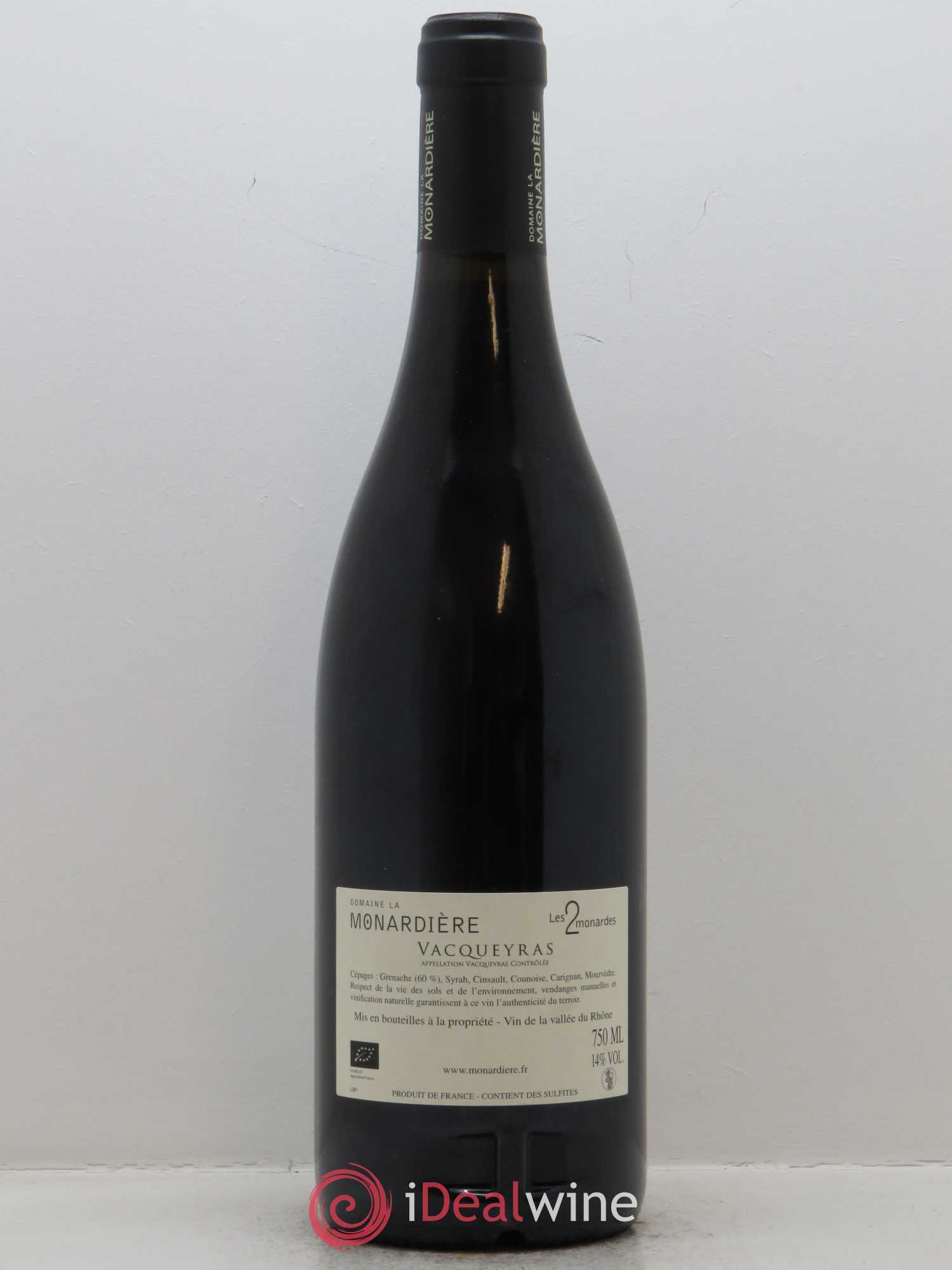 Vacqueyras Les 2 Monardes La Monardière (Domaine) 2016 - Lot de 1 bouteille - 1