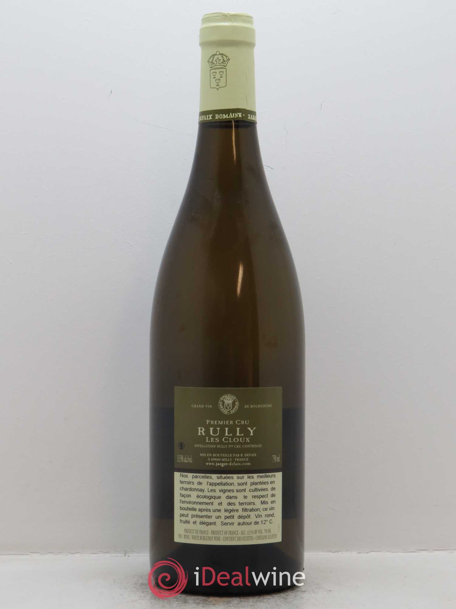 Rully 1er Cru Les Cloux Jaeger Defaix (Domaine) 2016 - Lot de 1 bouteille - 1