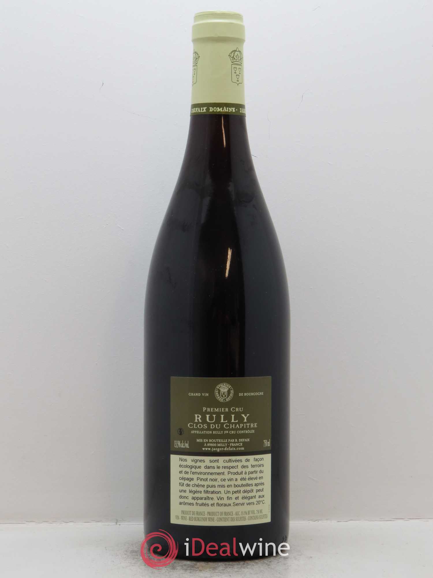 Rully 1er Cru Clos du Chapitre Jaeger Defaix (Domaine) 2017 - Posten von 1 Flasche - 1