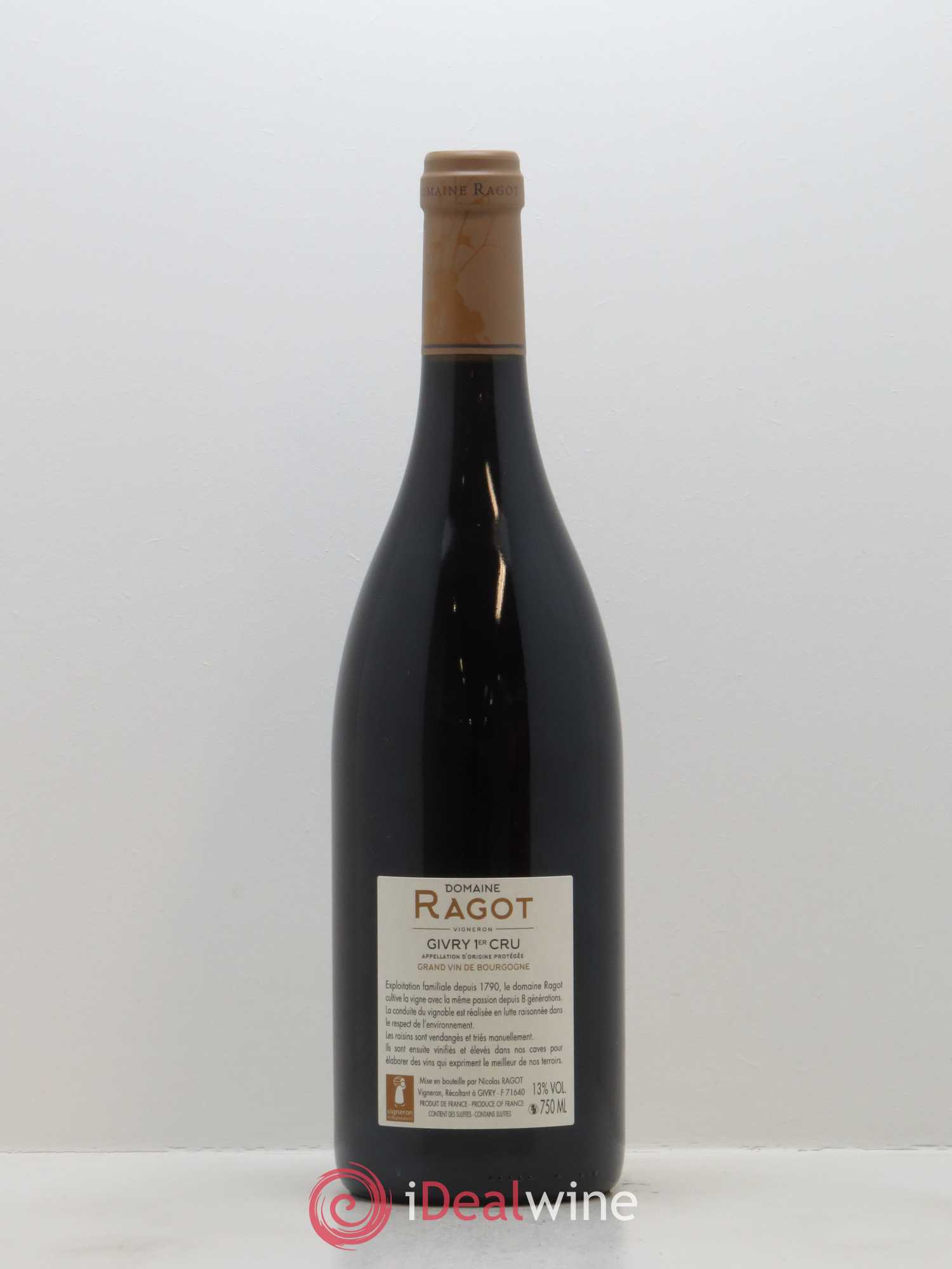 Givry 1er Cru Clos Jus Ragot (Domaine) 2016 - Lot de 1 bouteille - 1