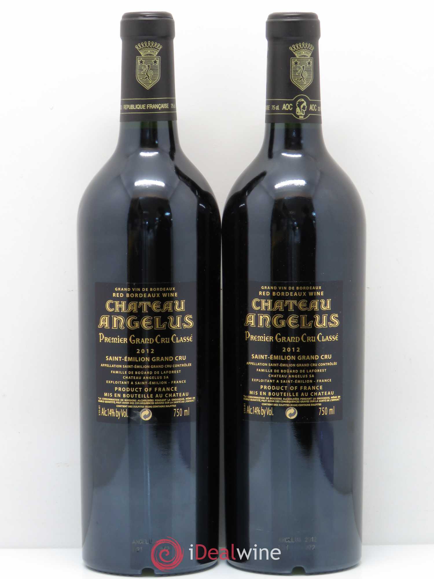 Château Angélus 1er Grand Cru Classé A 2012 - Lot de 2 bouteilles - 1