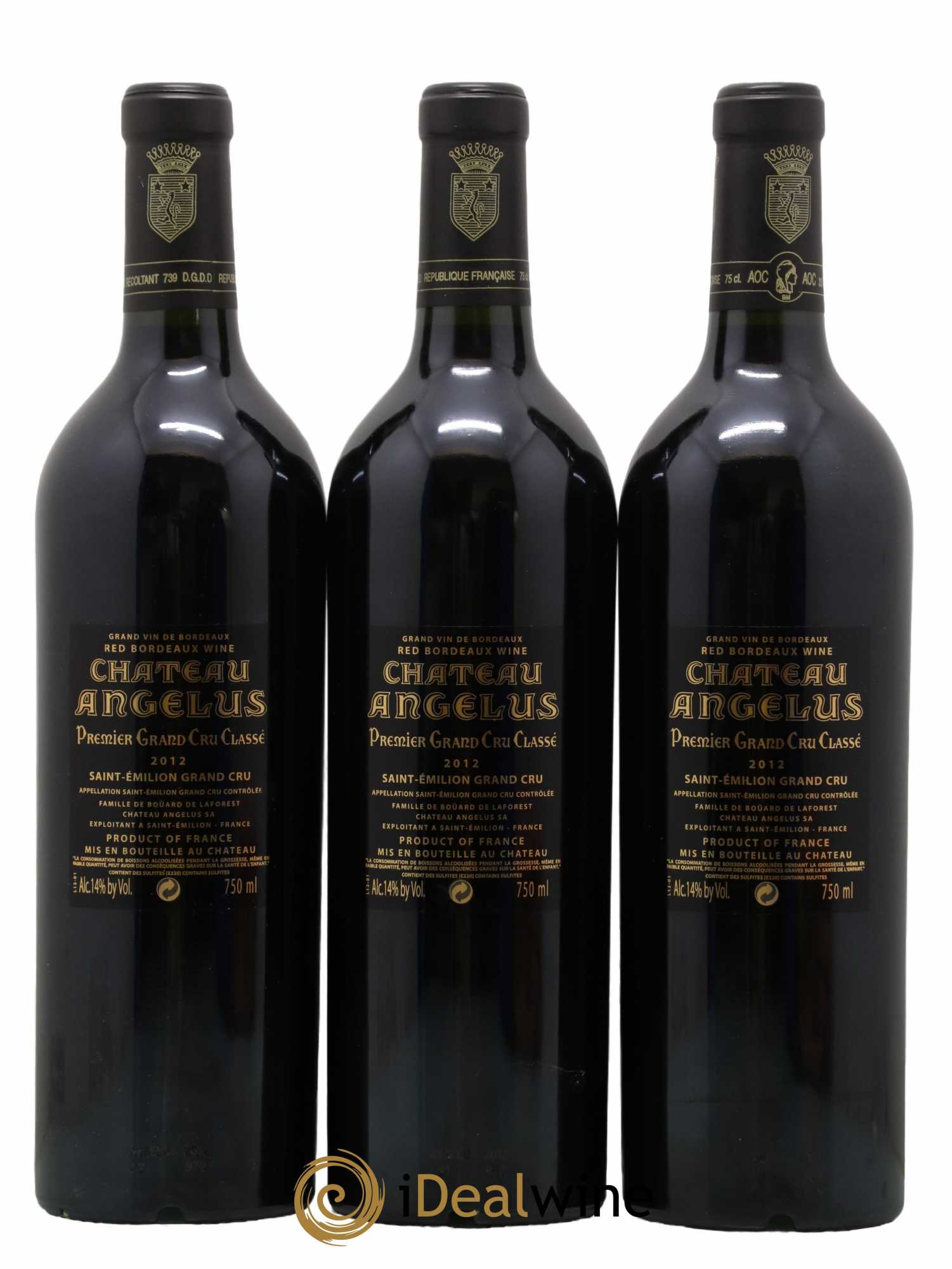 Château Angélus 1er Grand Cru Classé A 2012 - Lot de 3 bouteilles - 1
