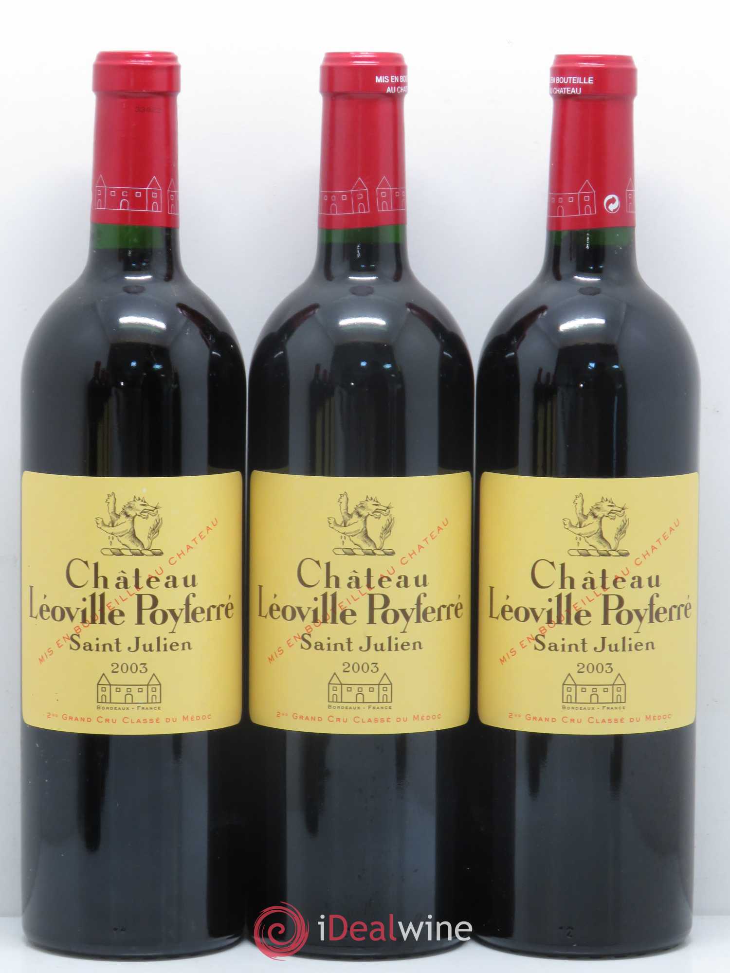 Château Léoville Poyferré 2ème Grand Cru Classé 2003 - Lot de 6 bouteilles - 1