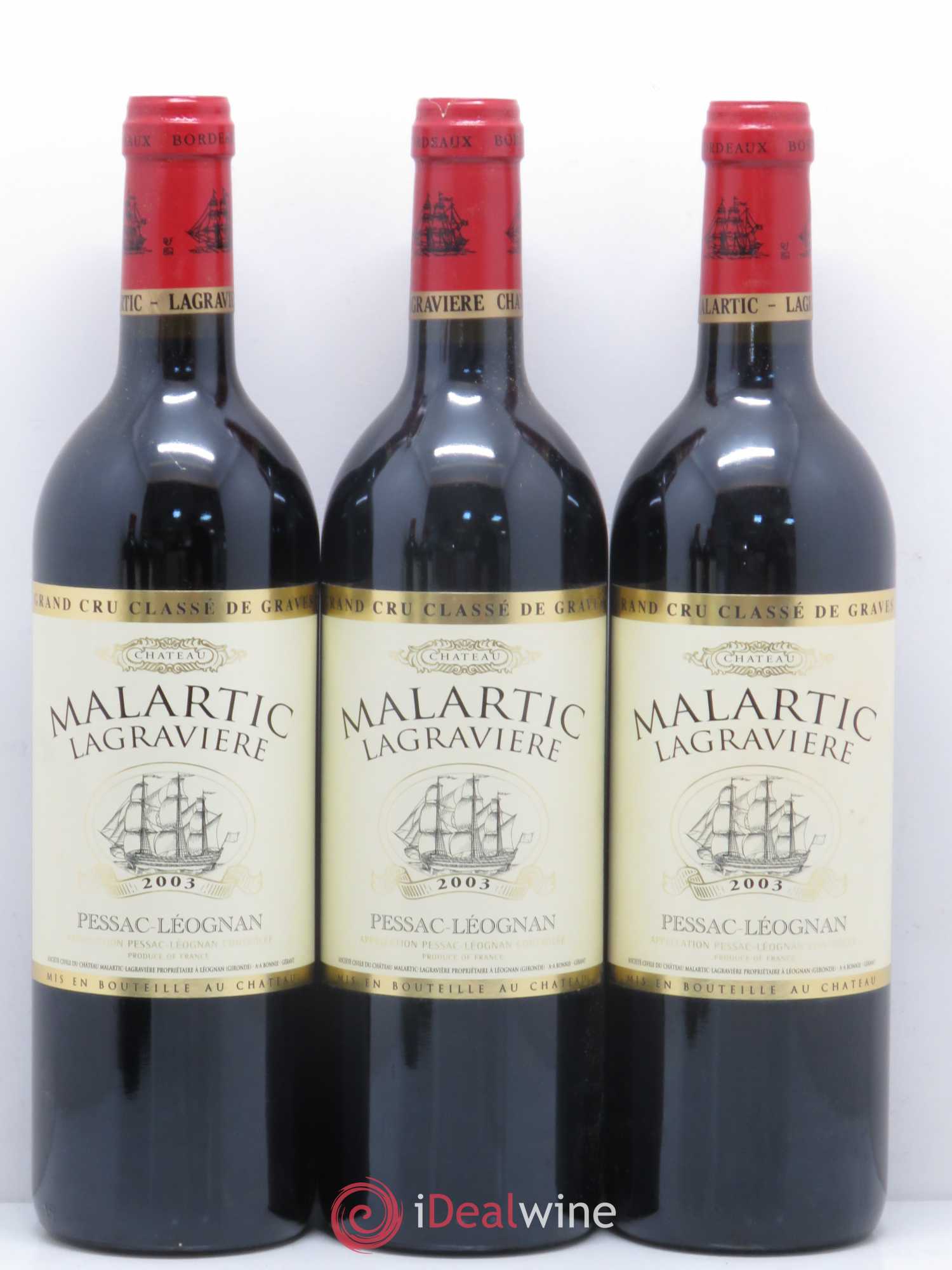 Château Malartic-Lagravière Cru Classé de Graves 2003 - Lot de 6 bouteilles - 1