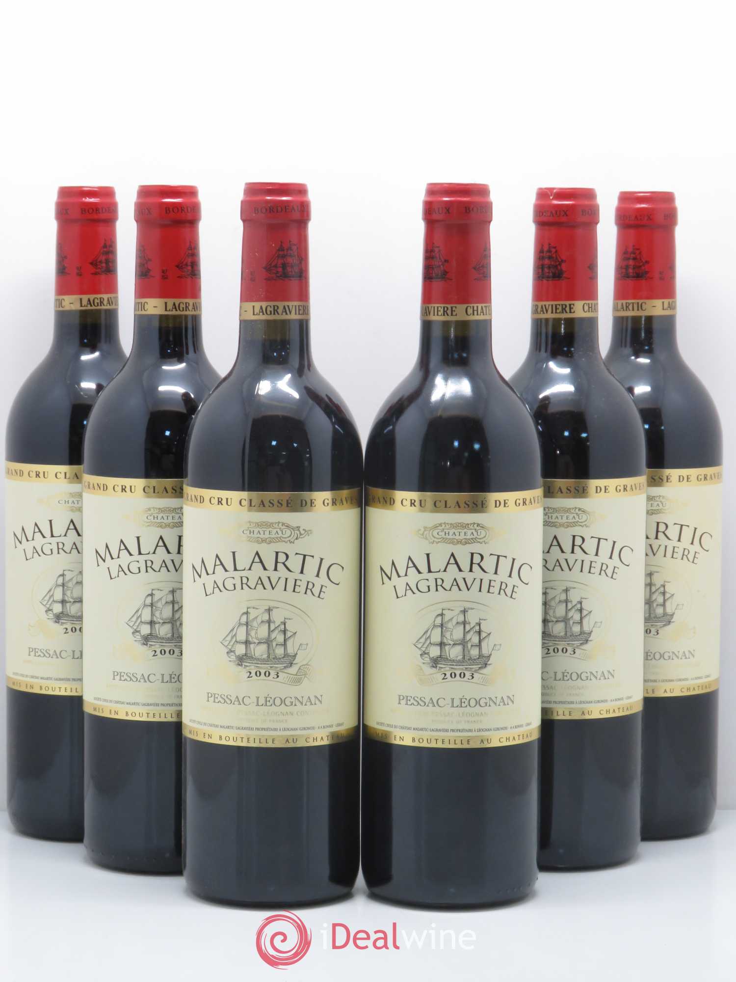 Château Malartic-Lagravière Cru Classé de Graves 2003 - Lot de 6 bouteilles - 0
