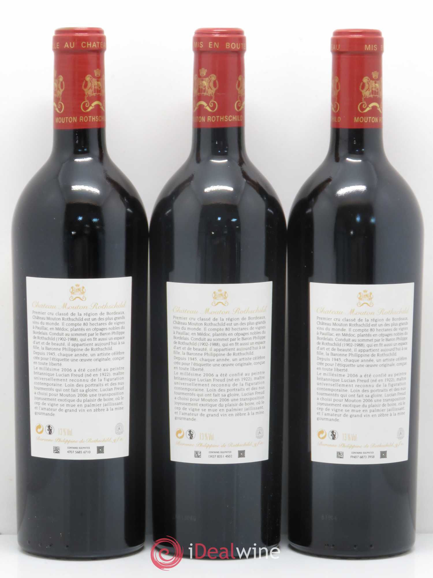 Château Mouton Rothschild 1er Grand Cru Classé 2006 - Lot de 3 bouteilles - 1
