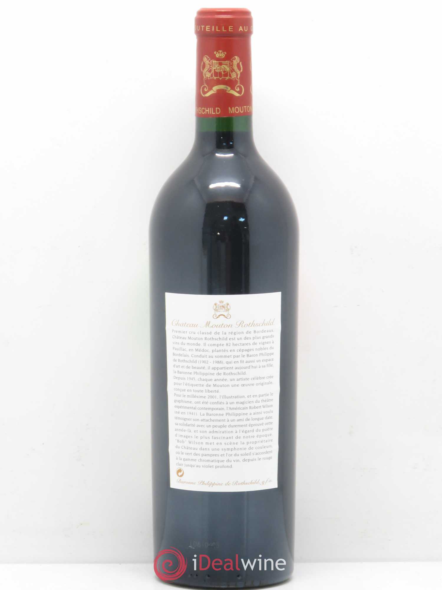 Château Mouton Rothschild 1er Grand Cru Classé 2001 - Lot de 1 bouteille - 1